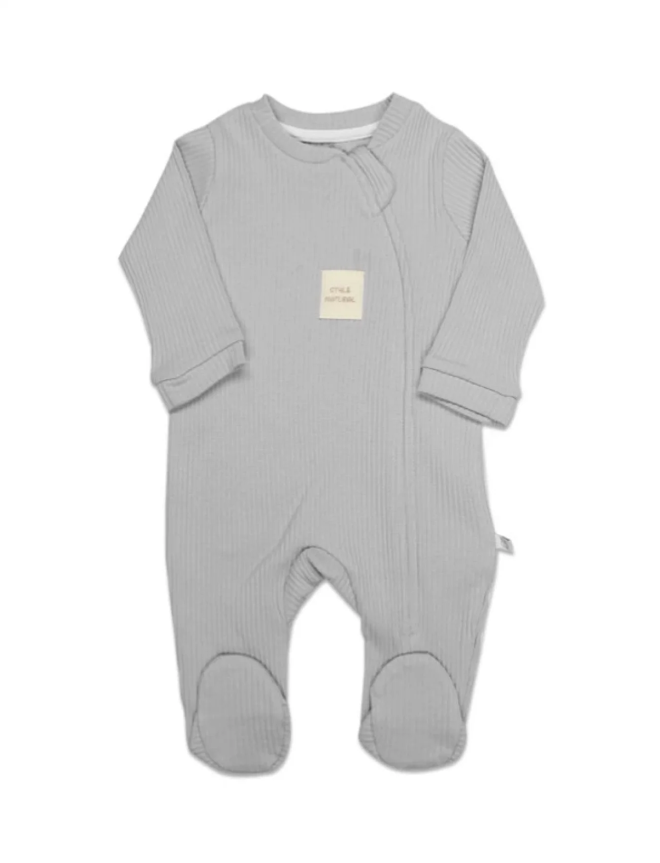 Bistyle Style Natural Fermuarlı Bebe Tulum 15115 Gri