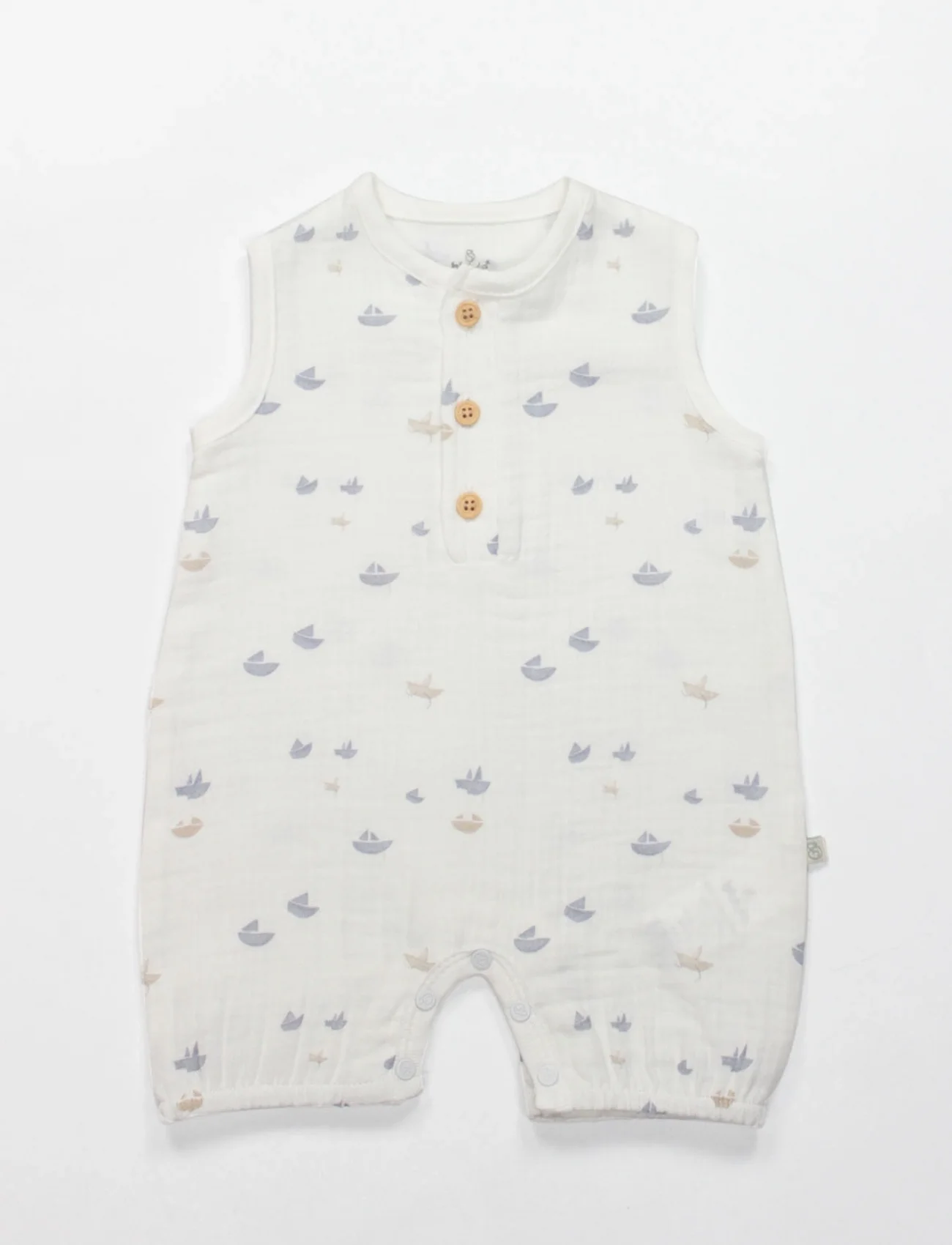 Bistyle Tulum Şort Müslin Little Boats 15144 Ekru