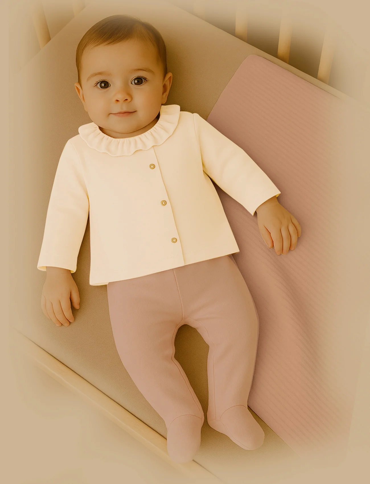 Bistyle Yenidoğan Zıbın Battaniye Prıncess 13113 Ekru Gül Kurusu