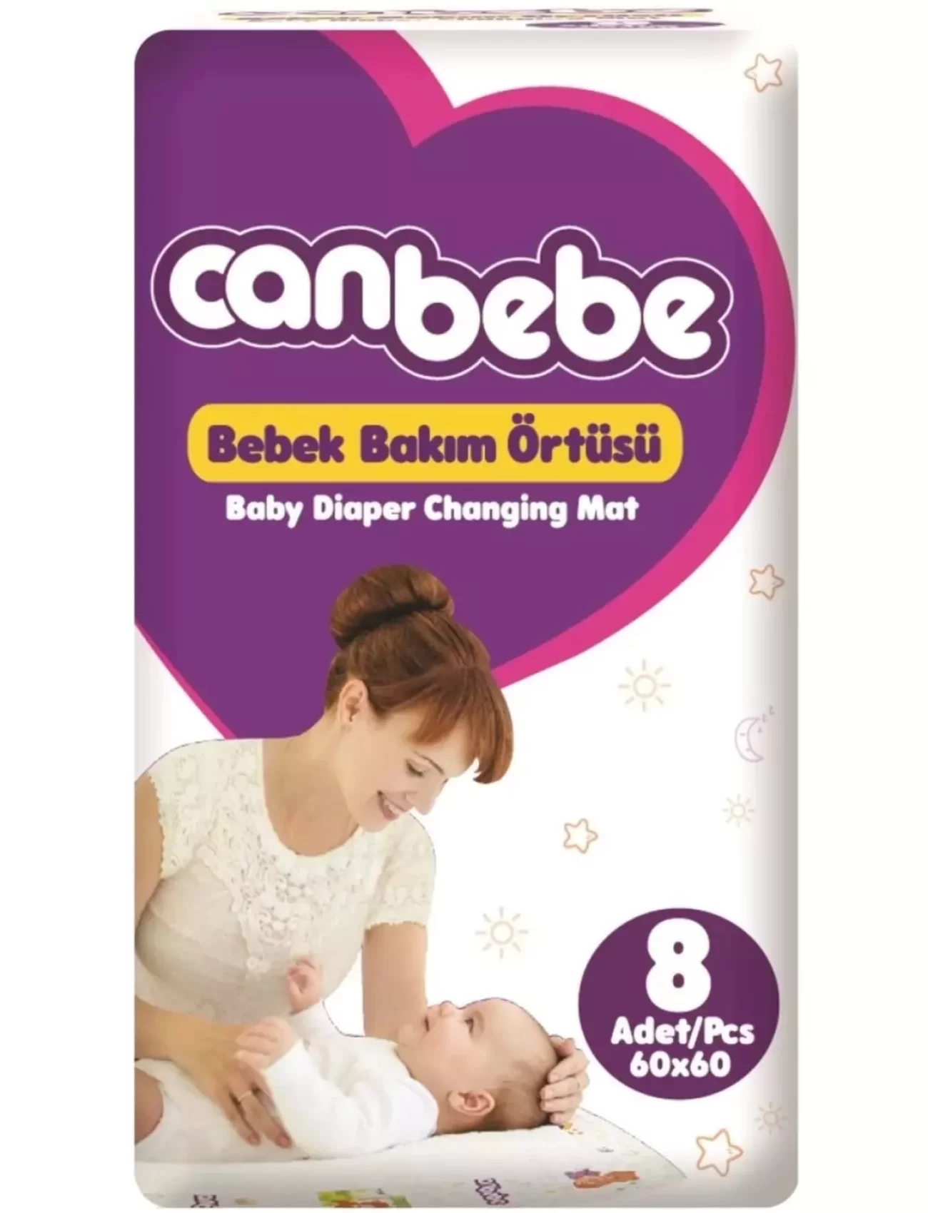 Canbebe Bebek Bakım Örtüsü 60x60 Cm 8 Adet