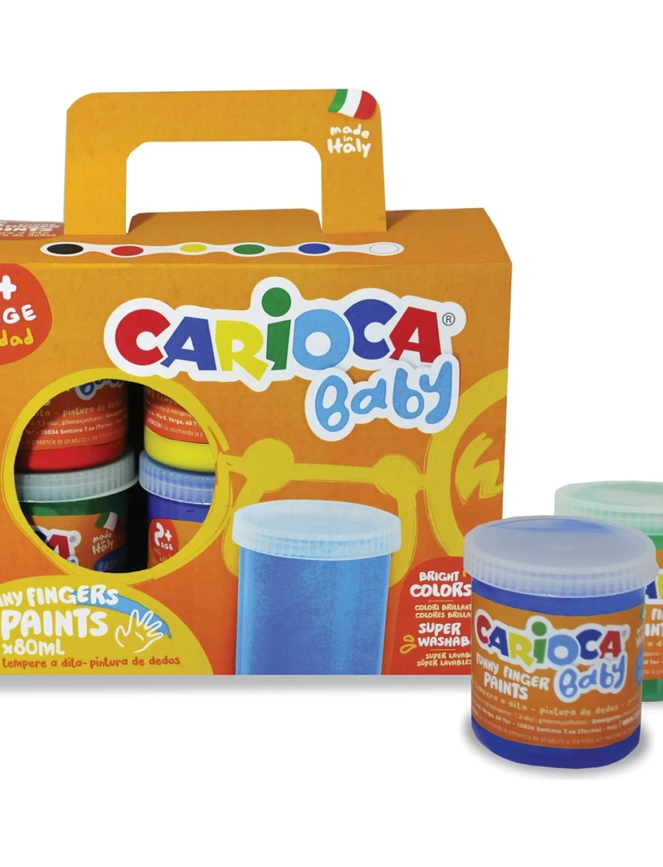 Carioca Bebek Parmak Boyası 6Lı 6x80 ml Süper Yıkanabilir +2 Yaş