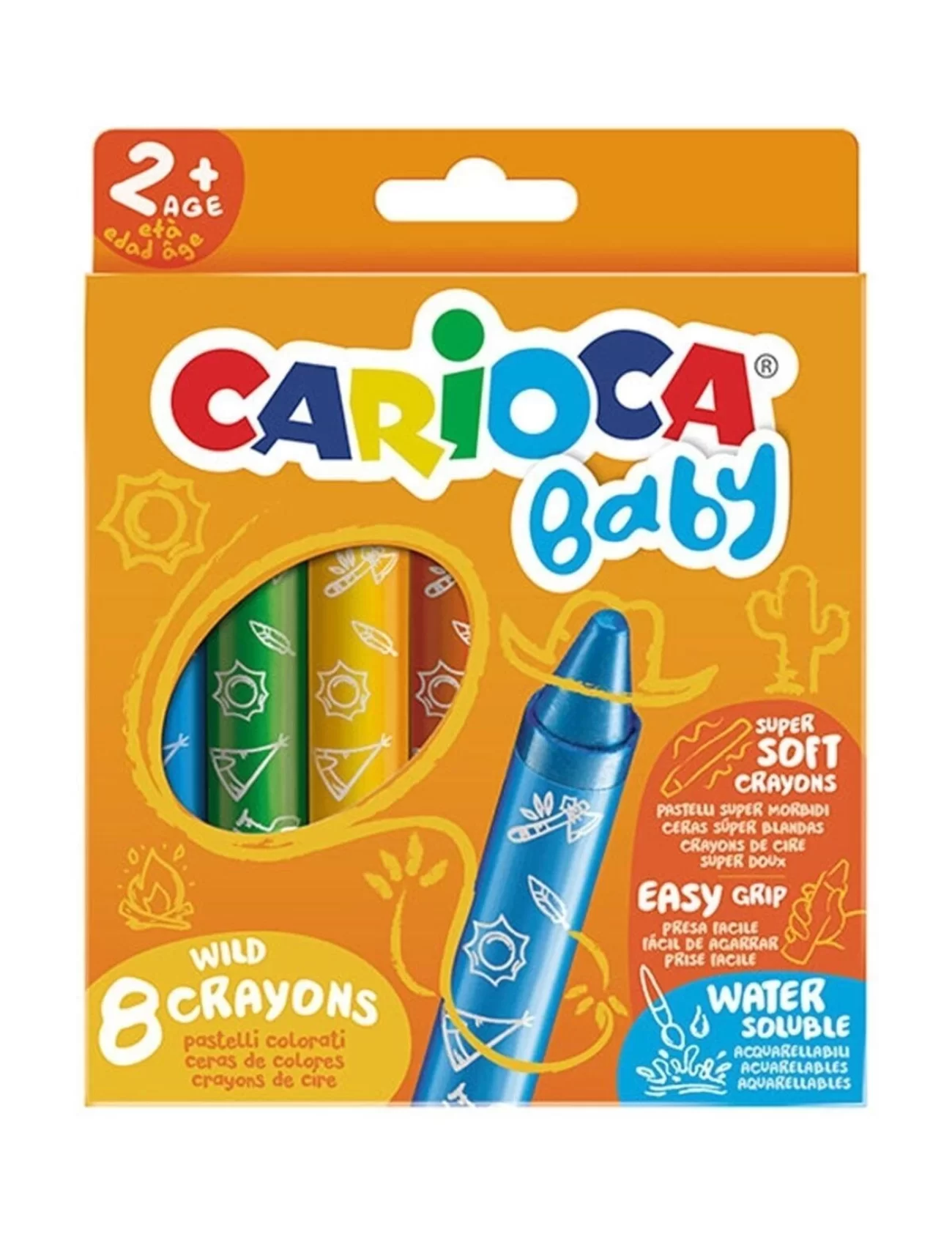 Carioca Jumbo Bebek Elleri Kirletmeyen Pastel Boya Kalemi 8Li