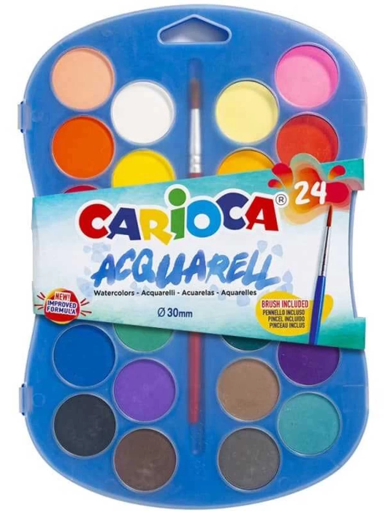 24lü Carioca Sulu Boya 30mm Fırça Hediyeli