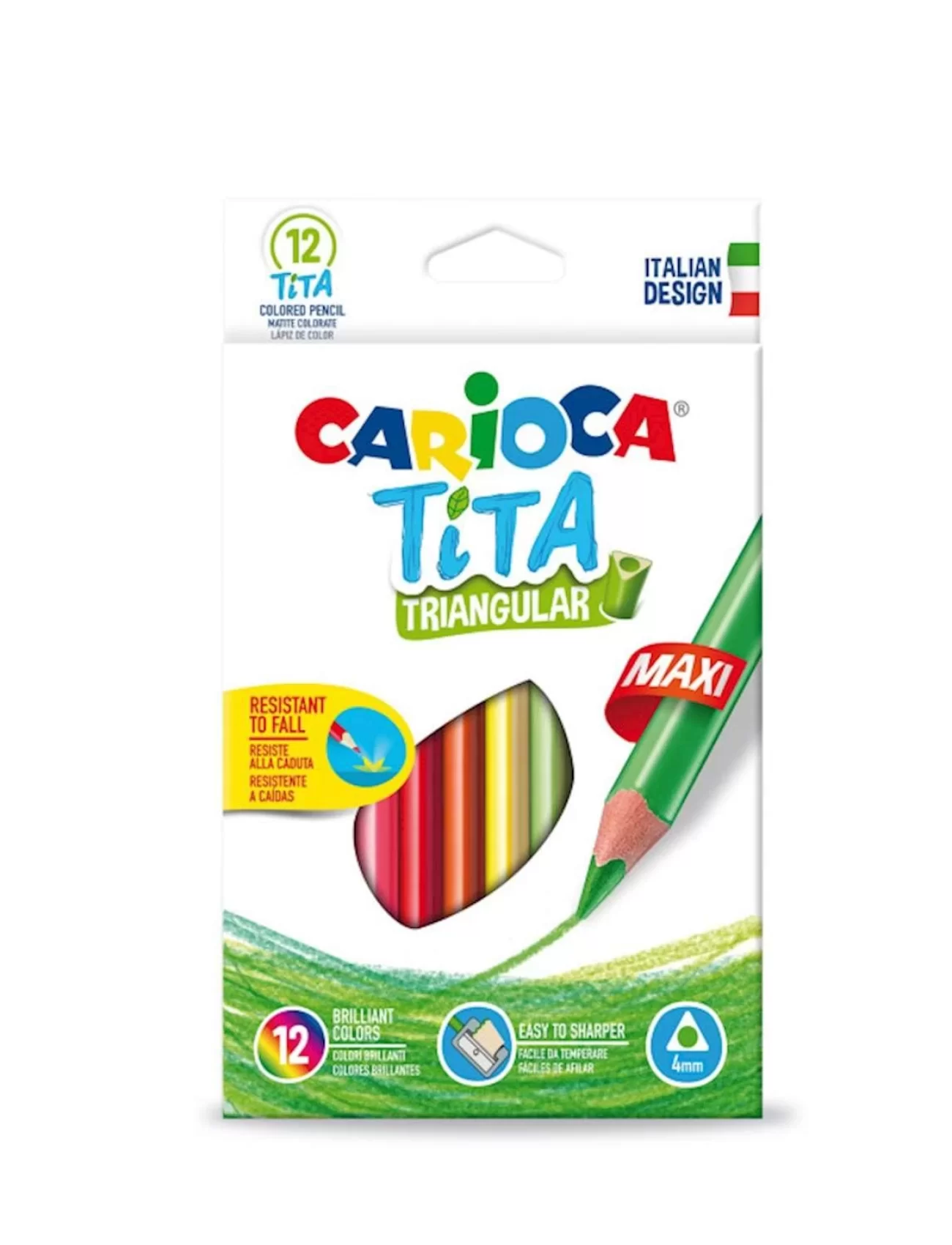 Carioca Tita Maxi Üçgen Kuru Boya Kalemi 12Li