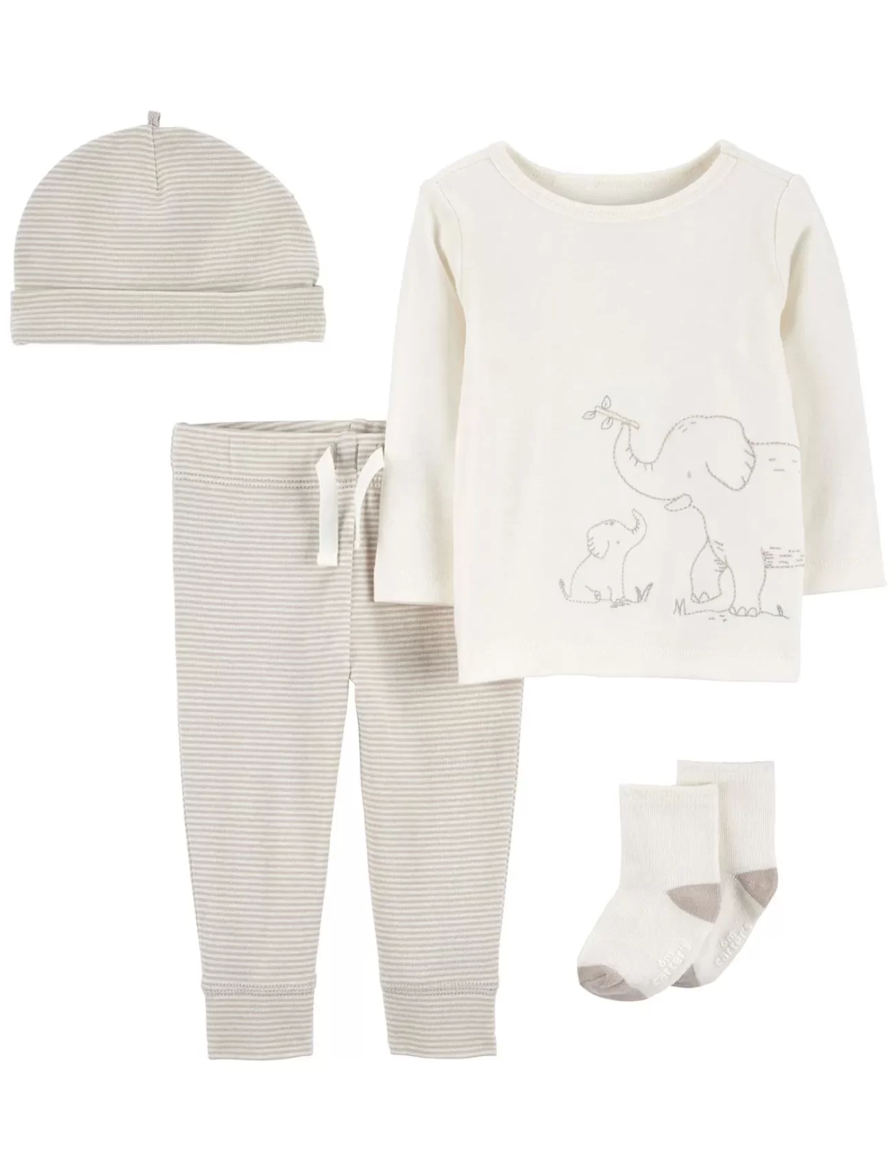 Carters Bebek Alt Üst Set 4lü Paket 1R083510 Gri