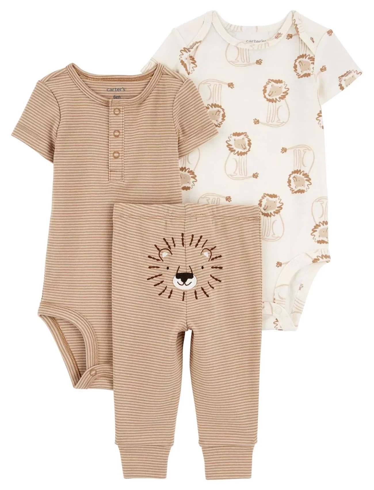 Carters Erkek Bebek Body Pantolon Set 3lü Paket 1R035310 Kahverengi