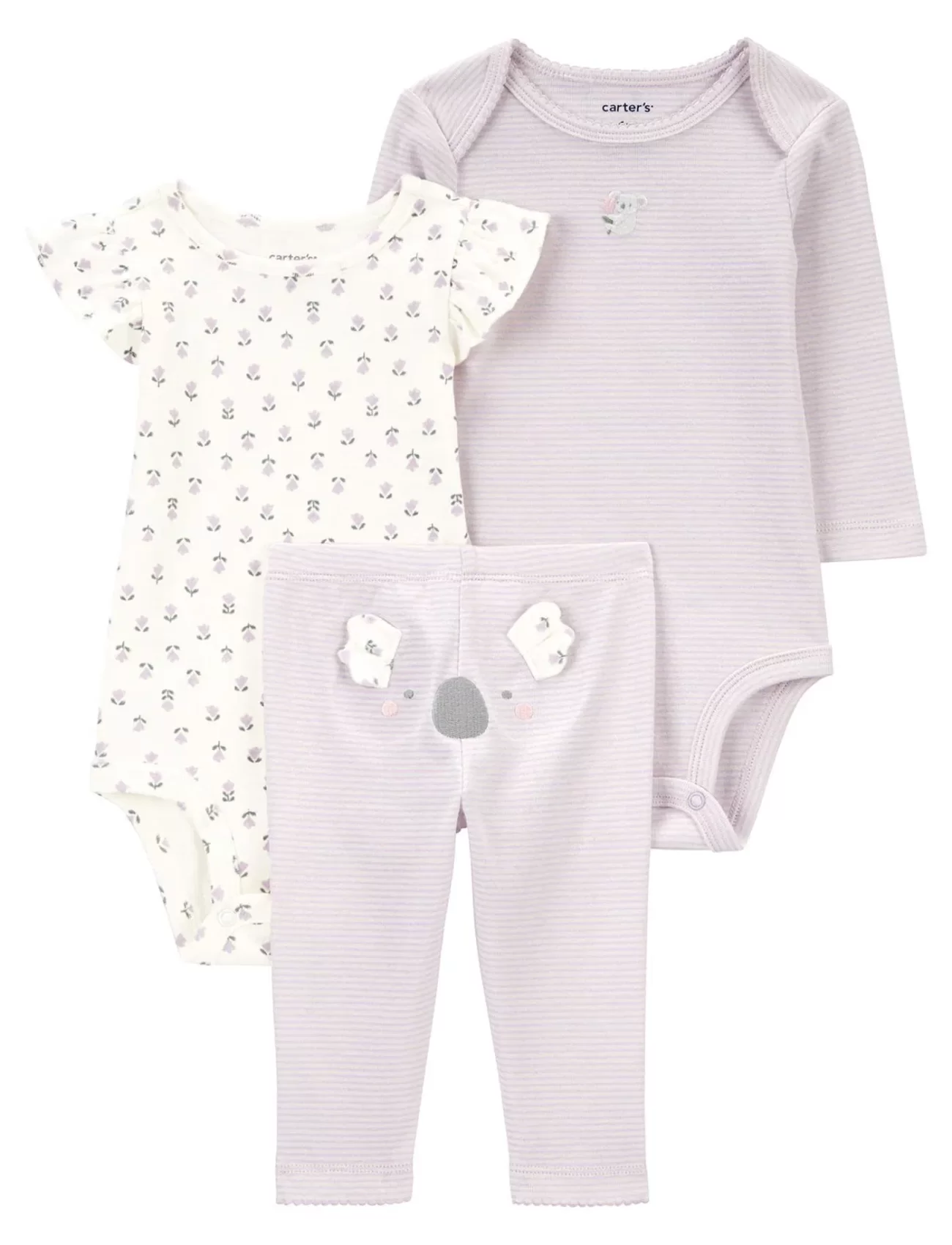 Carters Kız Bebek Body Pantolon Set 3Lü Paket 1R034810 Renkli