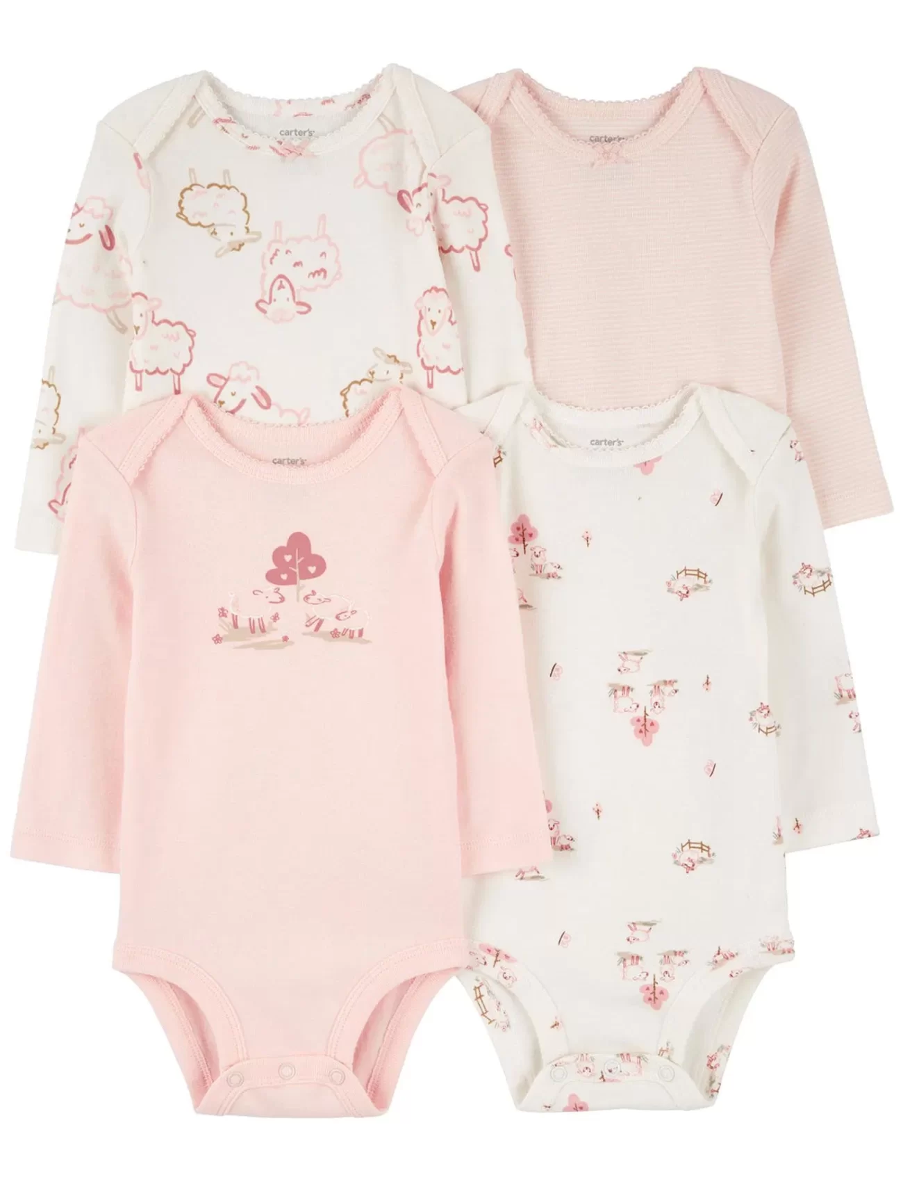 Carters Kız Bebek Uzun Kollu Body Set 4lü Paket 1R353310 Renkli