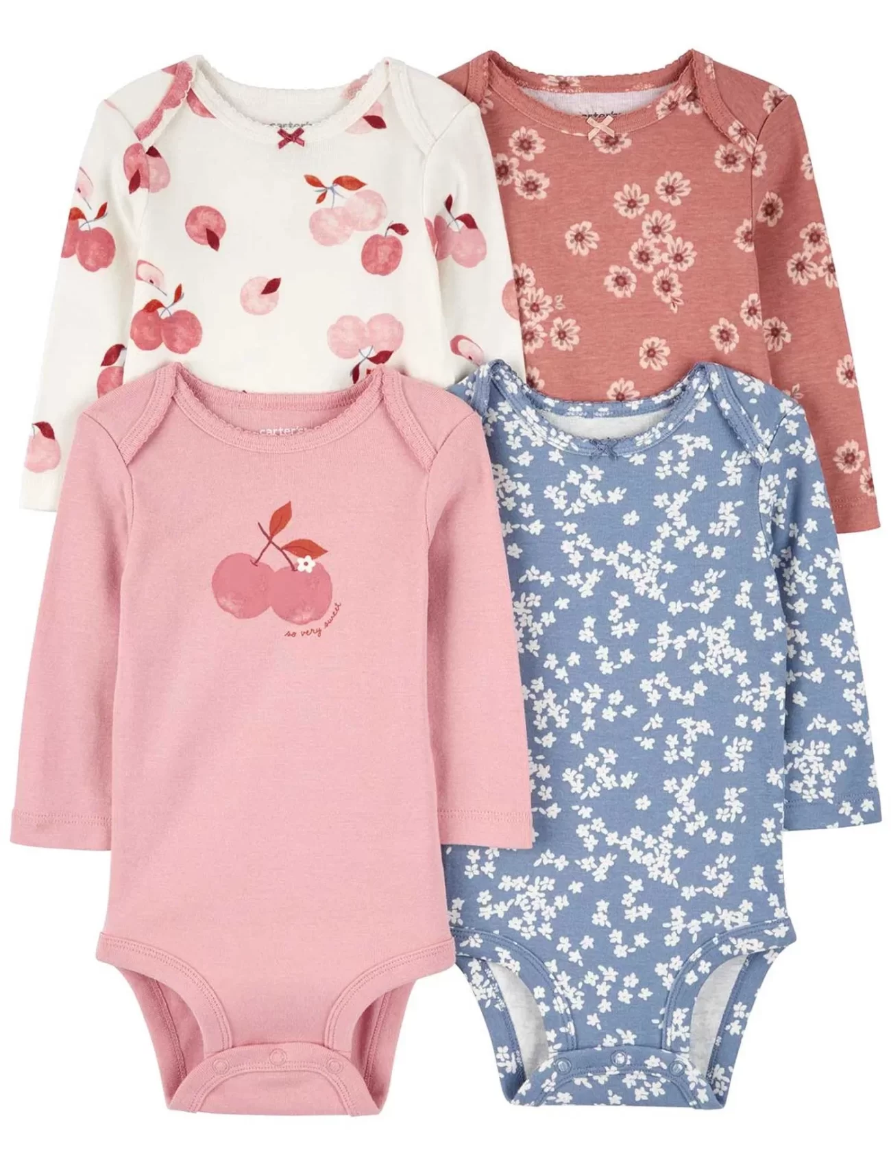 Carters Kız Bebek Uzun Kollu Body Set 4lü Paket 1R700310 Renkli