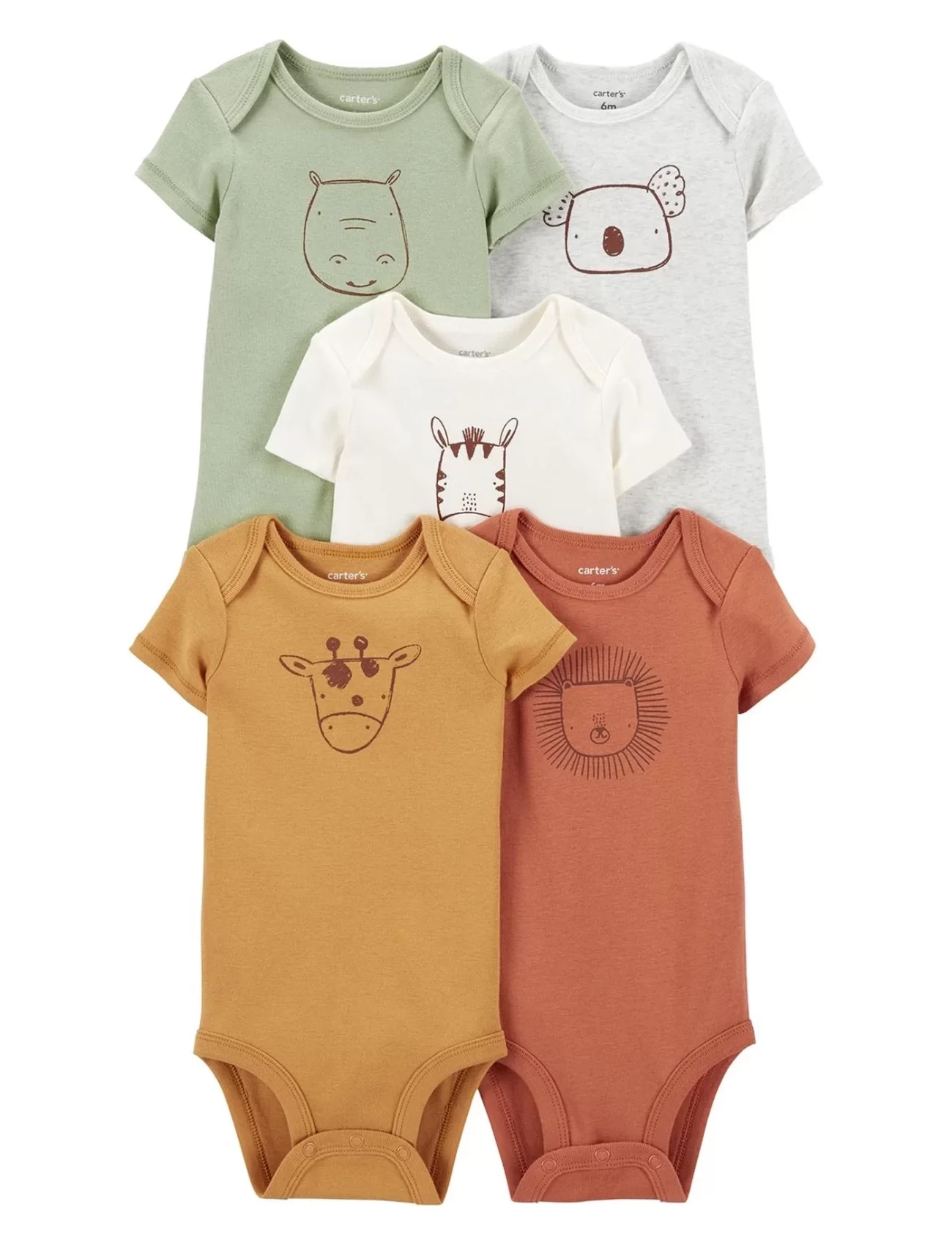 Carters Layette Bebek 5Li Kısa Kol Body 1P559610 Karışık Renkli