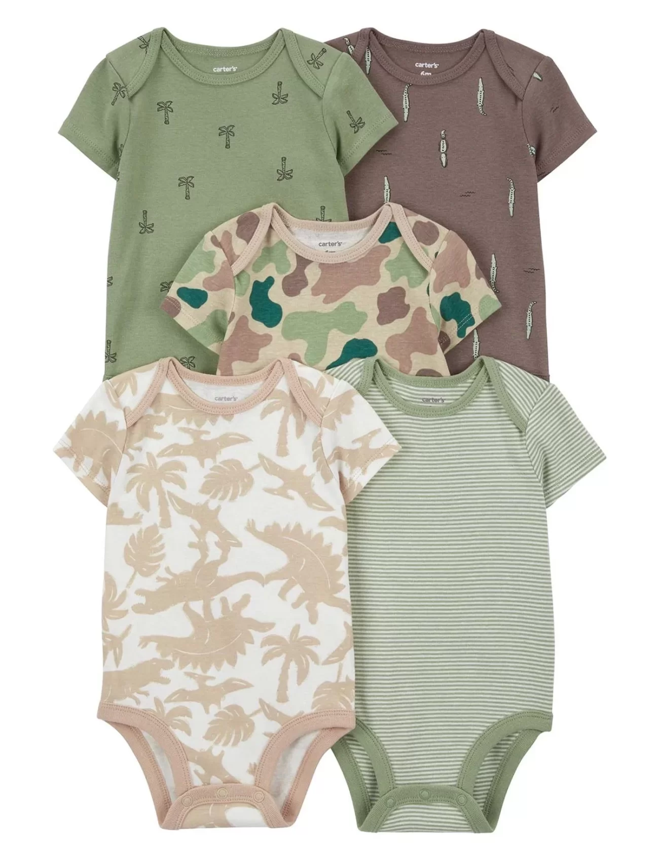 Carters Layette Erkek Bebek 5Li Kısa Kol Body 1Q934510 Karışık Renkli