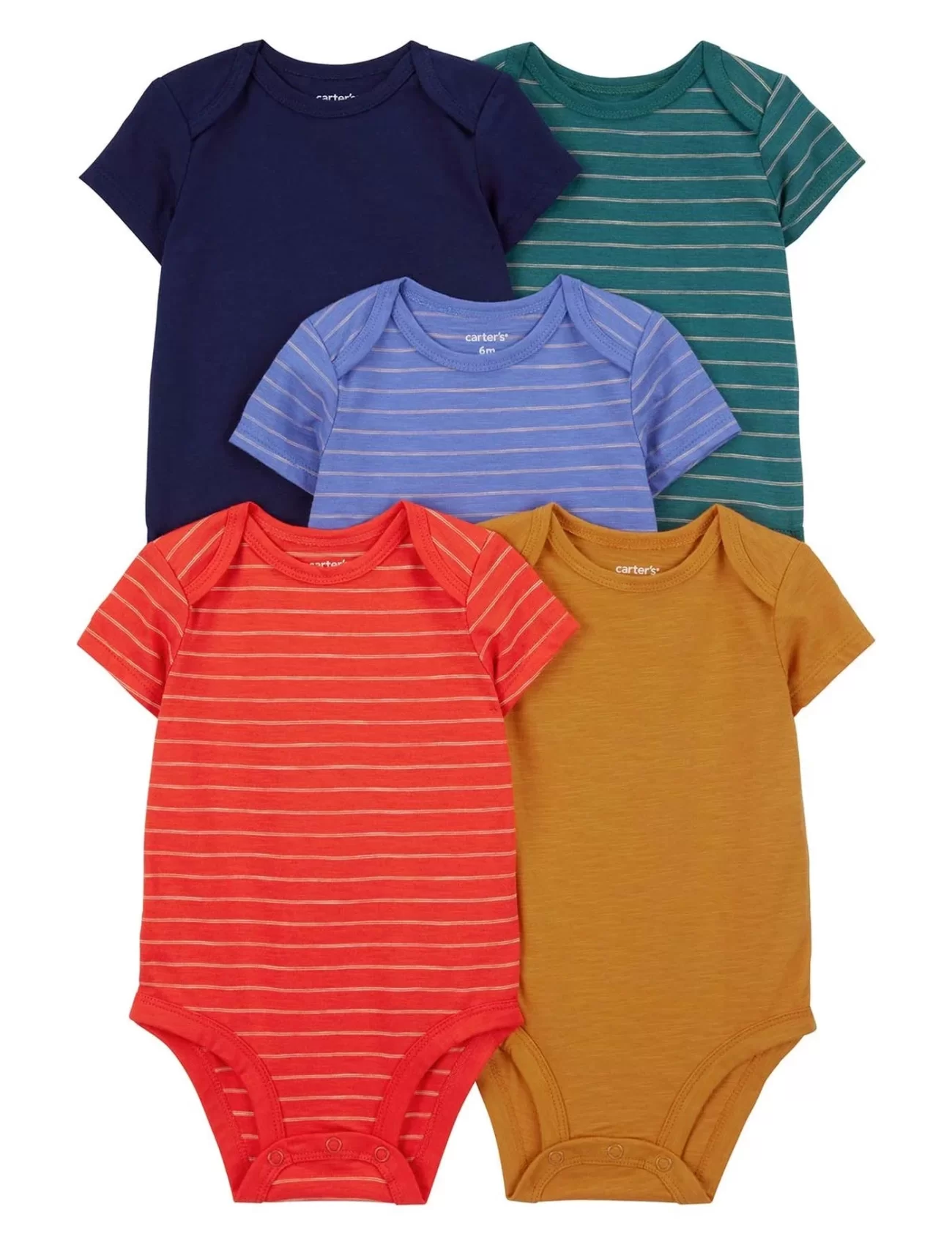 Carters Layette Erkek Bebek 5Li Kısa Kol Body 1Q934710 Karışık Renkli