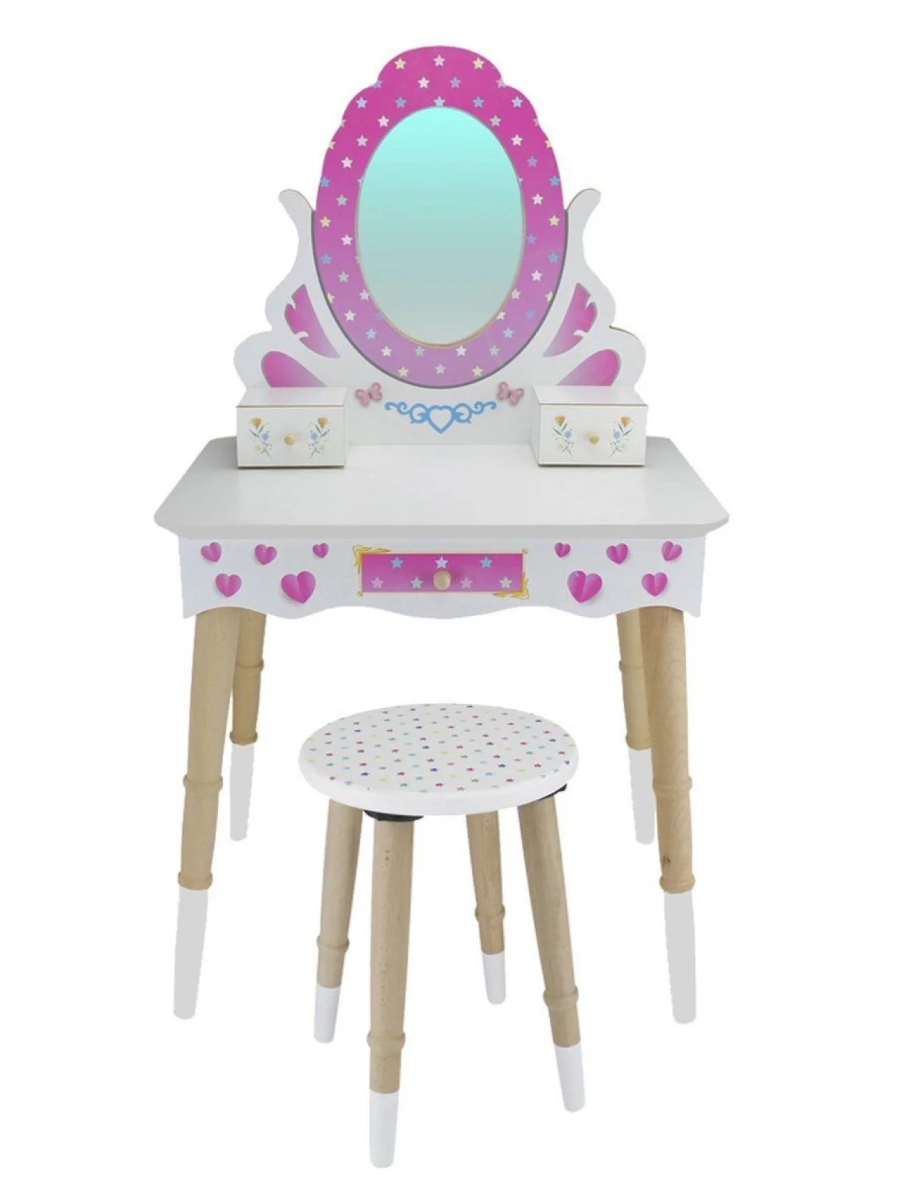 ÇG68 Okutan, Ahşap Çocuk Makyaj Masası Seti