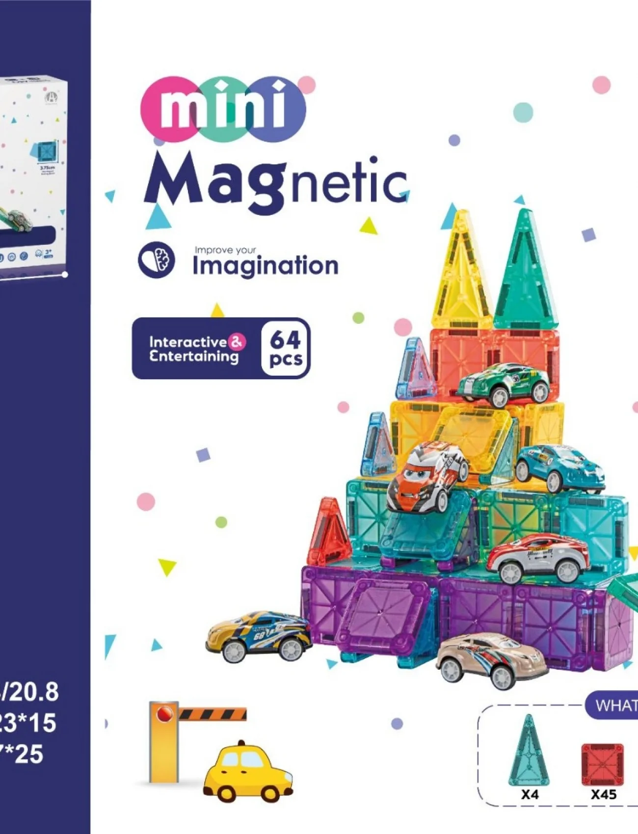 CH1522 3.75CM Mini Magnetic Blok 64 PCS