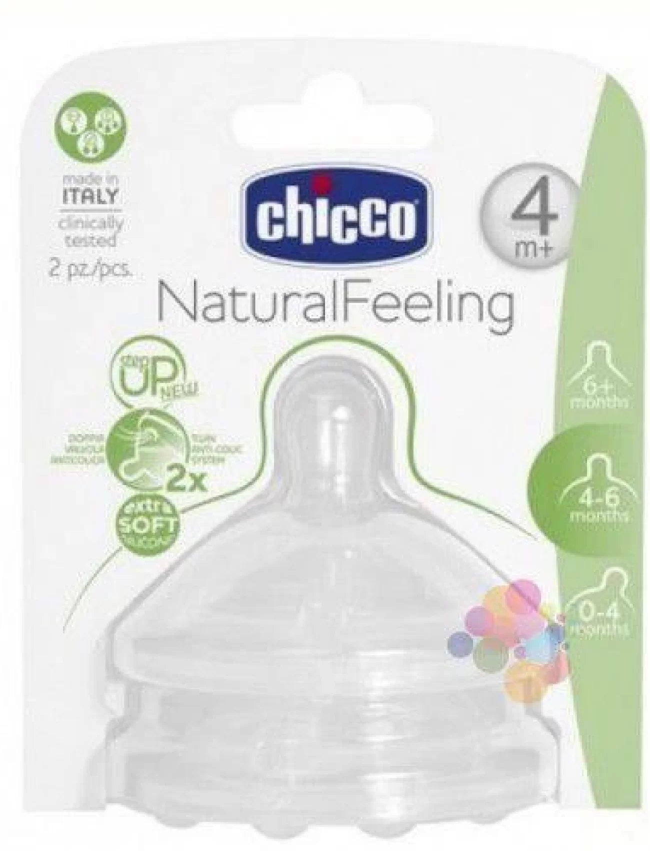 Chicco NaturalFeeling Biberon Emziği 4 Ay+ Akış Ayarlı 2li