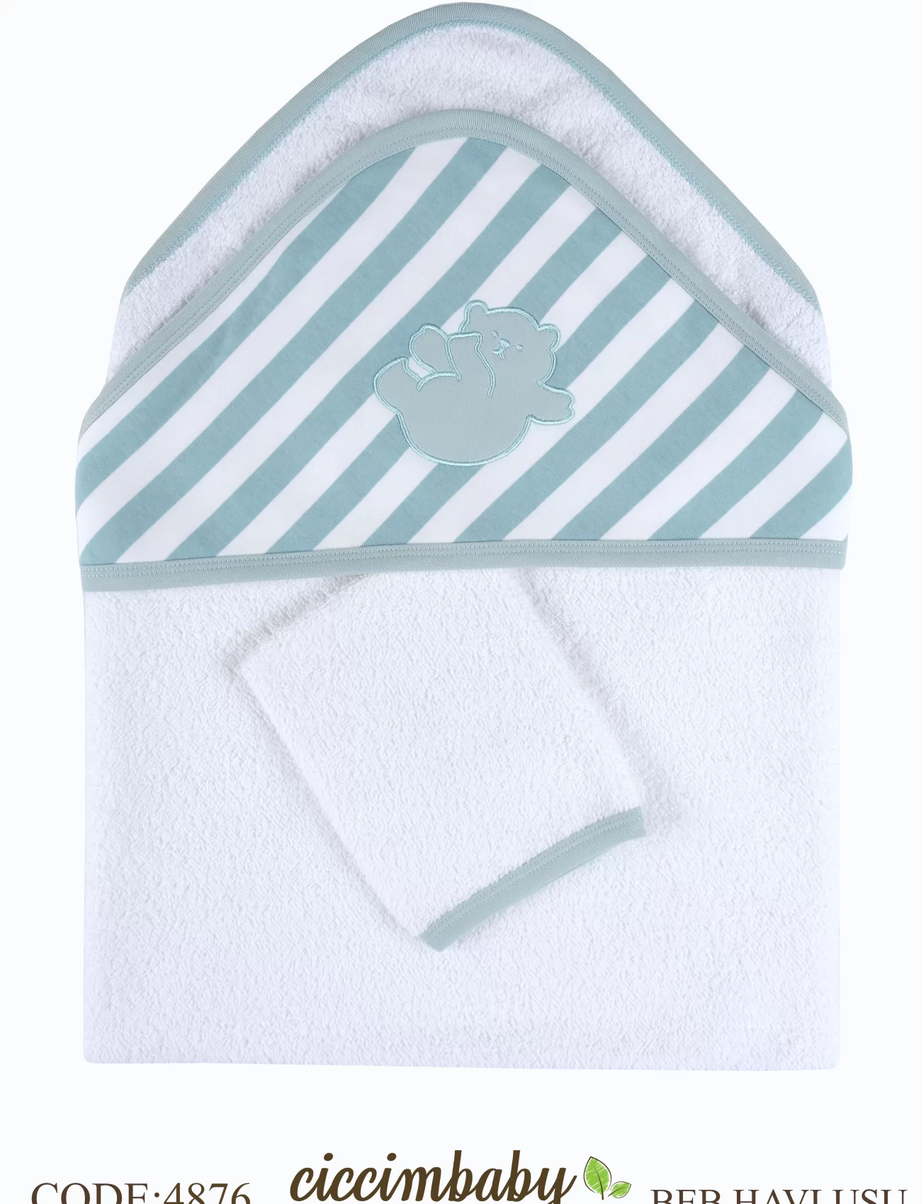 Ciccim Baby 2li Bebek Banyo Havlusu 4876 Mint Yeşili