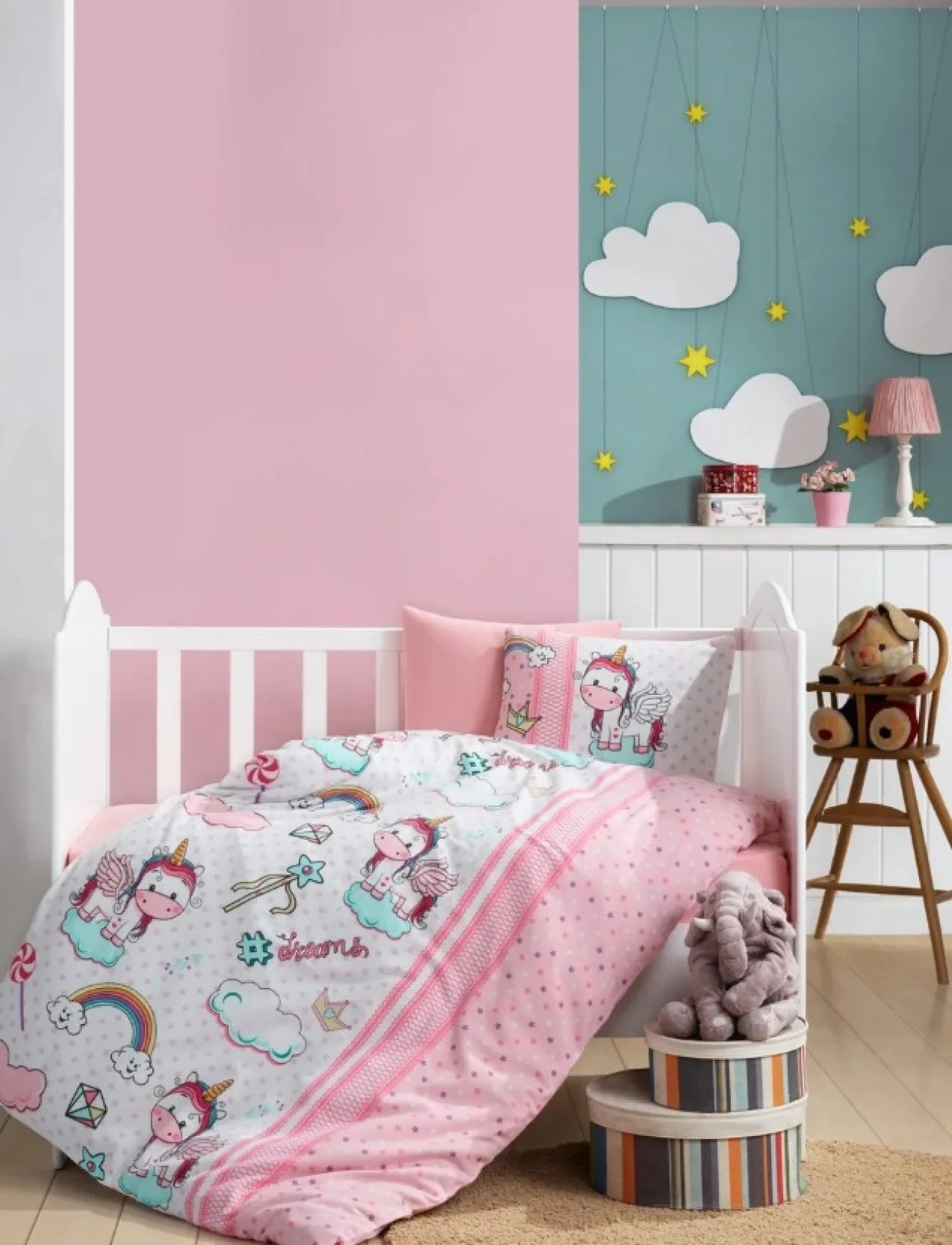 Cotton Box Flanel Bebek Nevresim Takımı Unicorn
