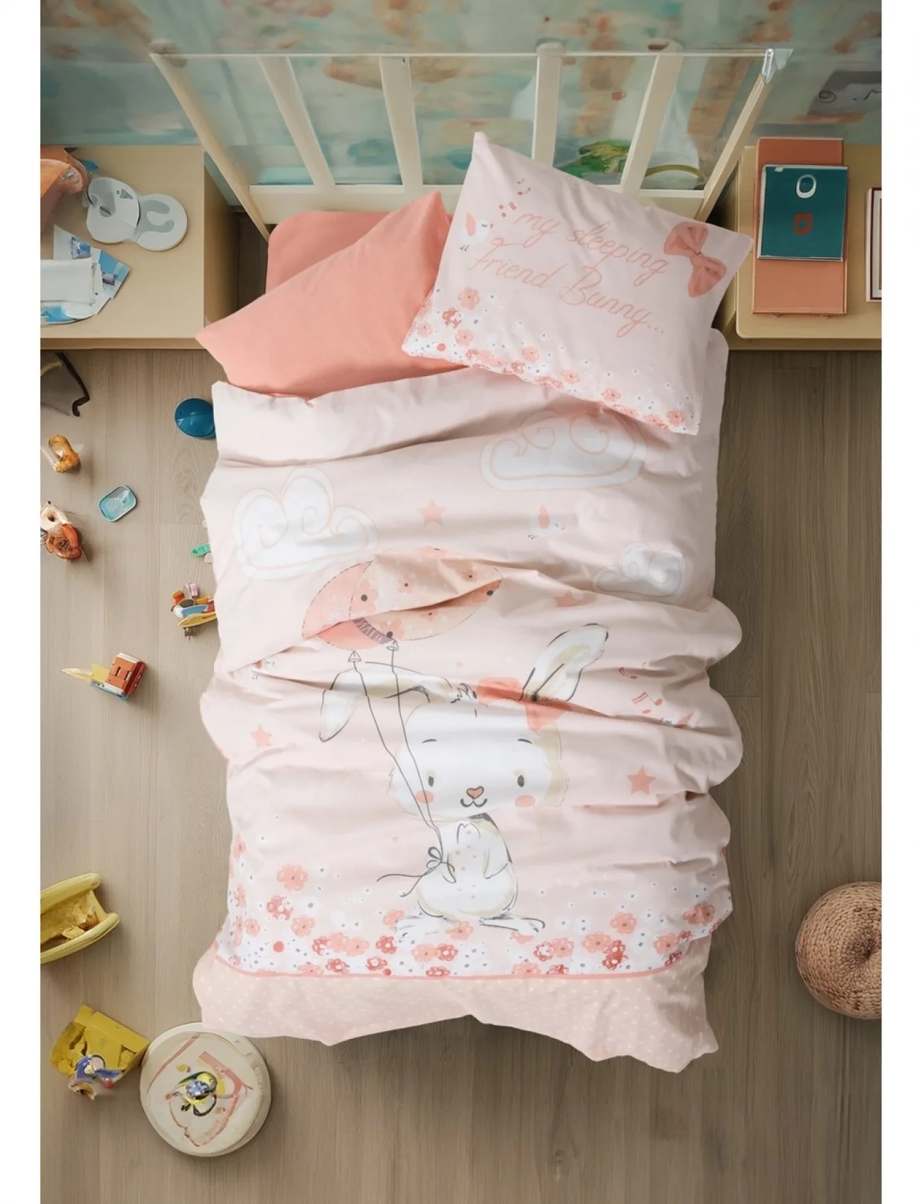 Cotton Box Ranforce Bebek Nevresim Takımı Rapeti Somon