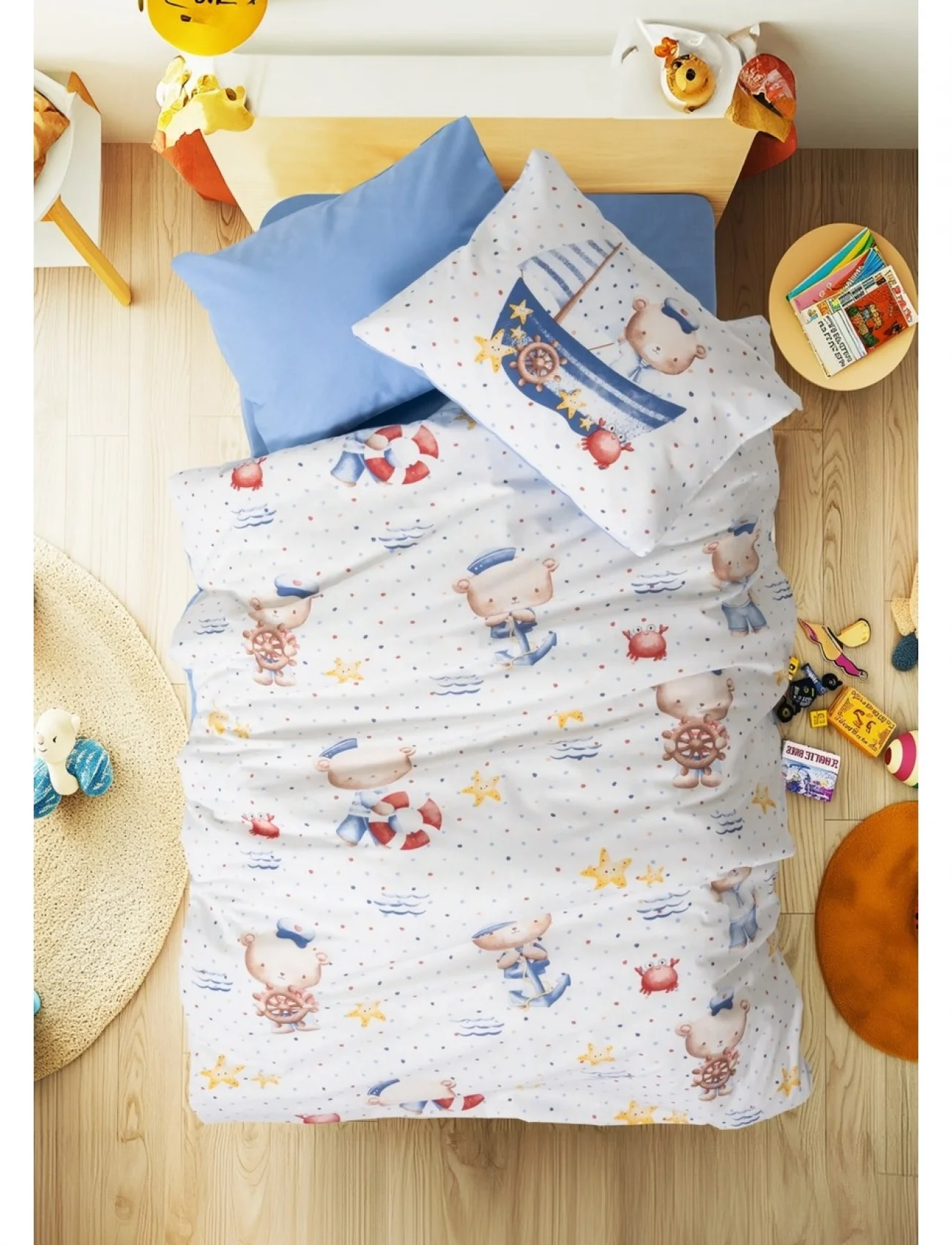 Cotton Box Ranforce Bebek Nevresim Takımı Seaman Mavi