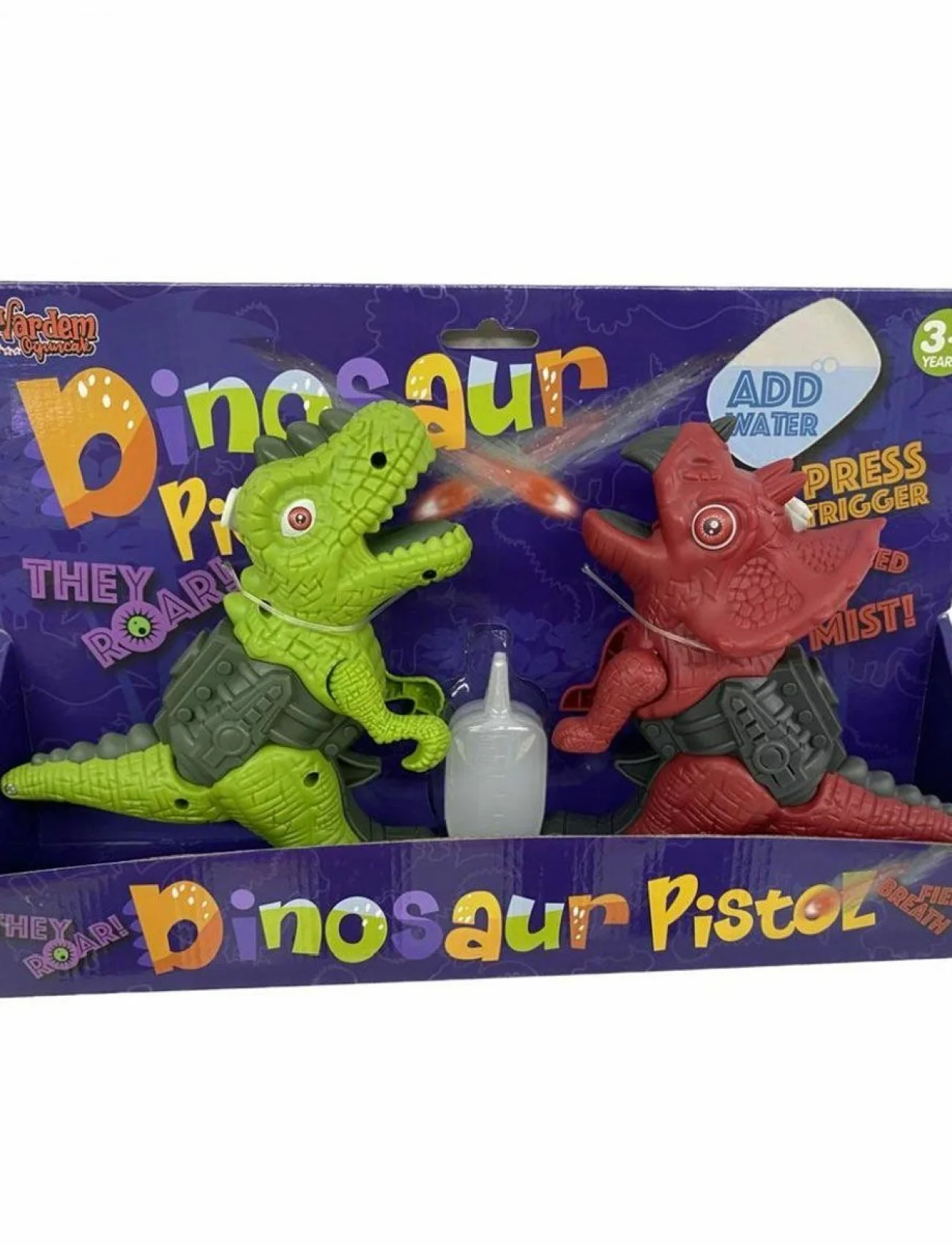 CTF-135-2 Asortili Kartela Sesli Işık Buhar Çıkartan 2li Dinazor - Vardem Oyuncak