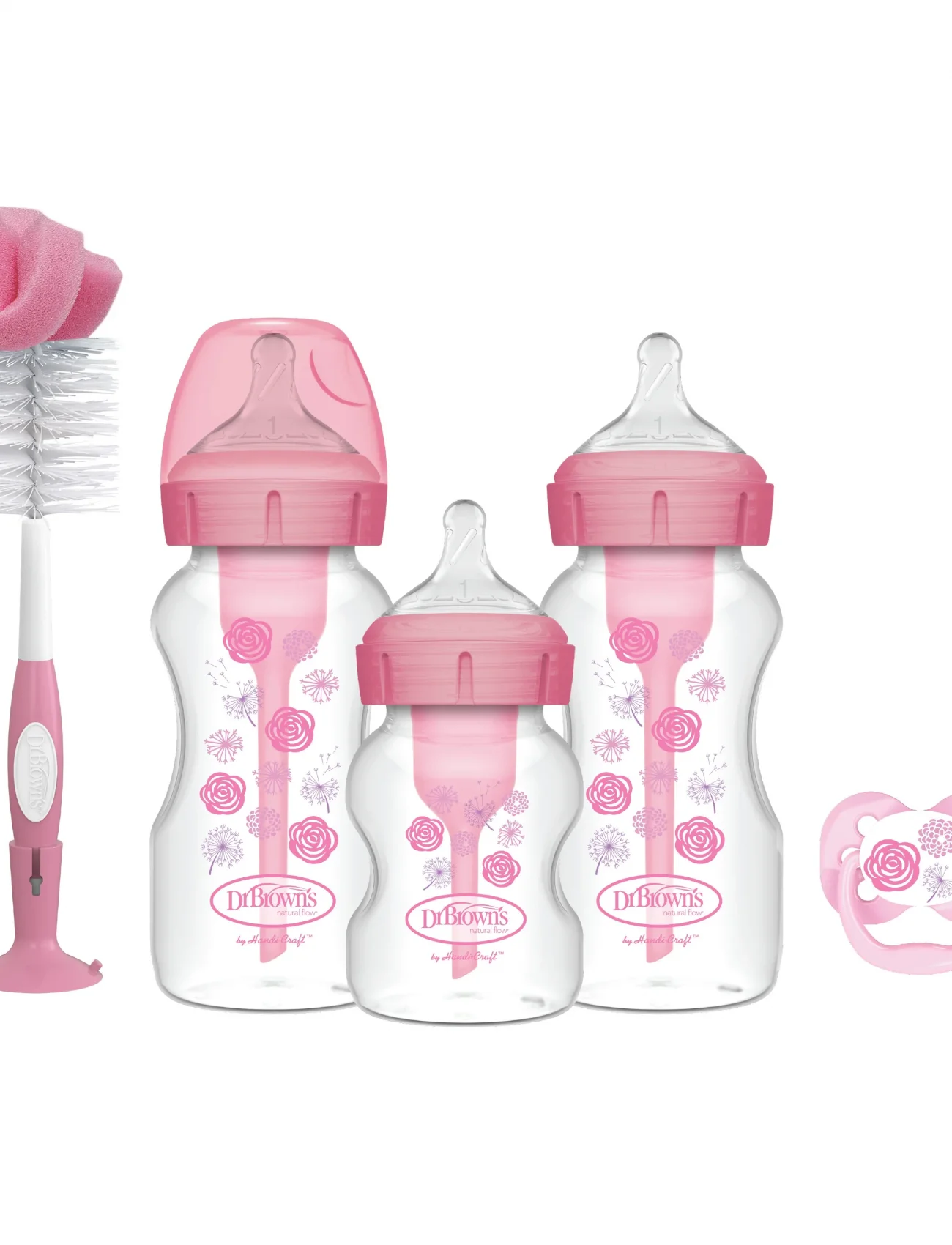 Dr.browns Geniş Ağız Anti Kolik Options+ Pp Biberon Hediye Seti Pembe
