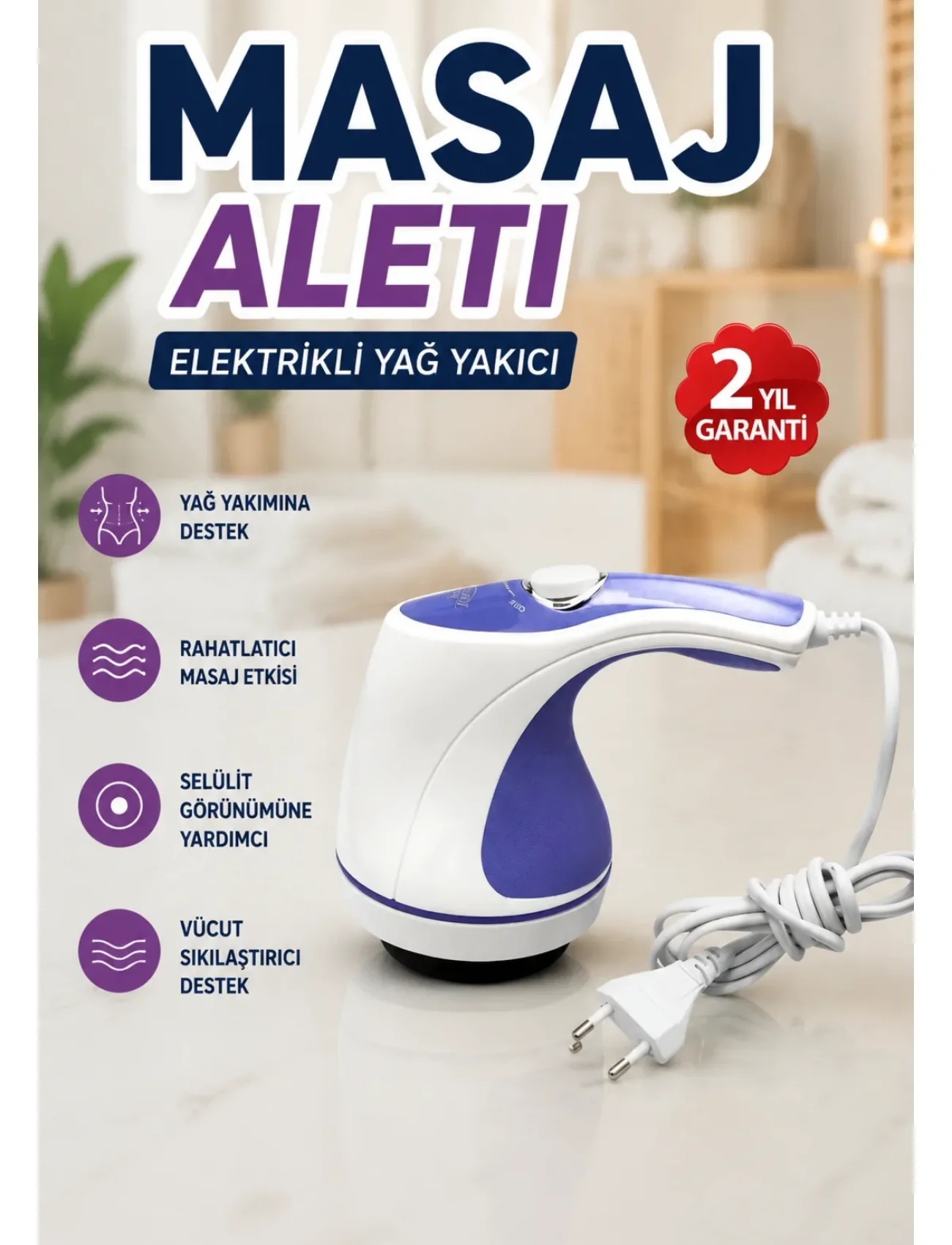 Elektrikli Yağ Yakıcı Masaj Aleti 5 Başlıklı Selülit ve Vücut Sıkılaştırıcı