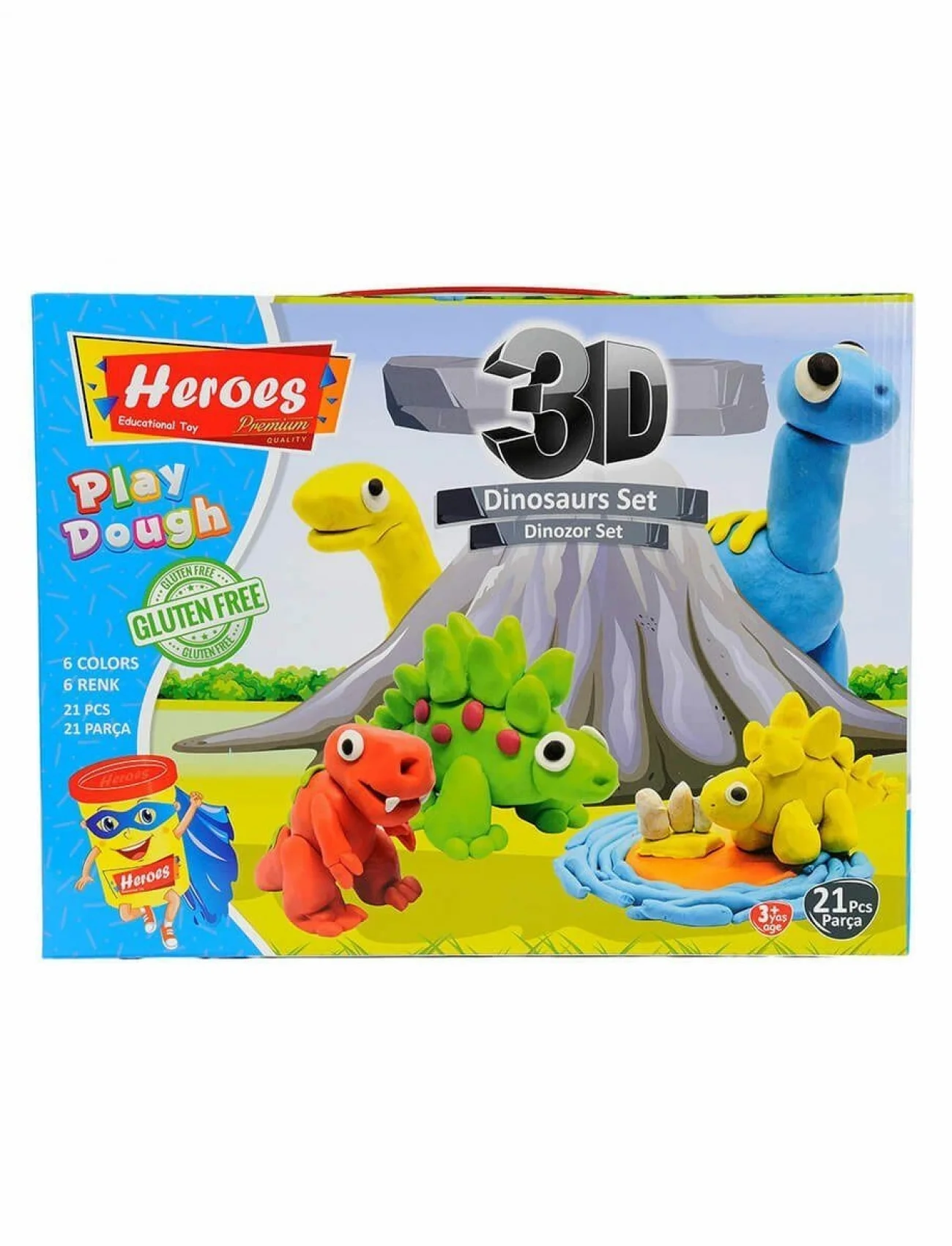 ERN-568 HEROES 3D DİNOZOR OYUN HAMUR SETİ