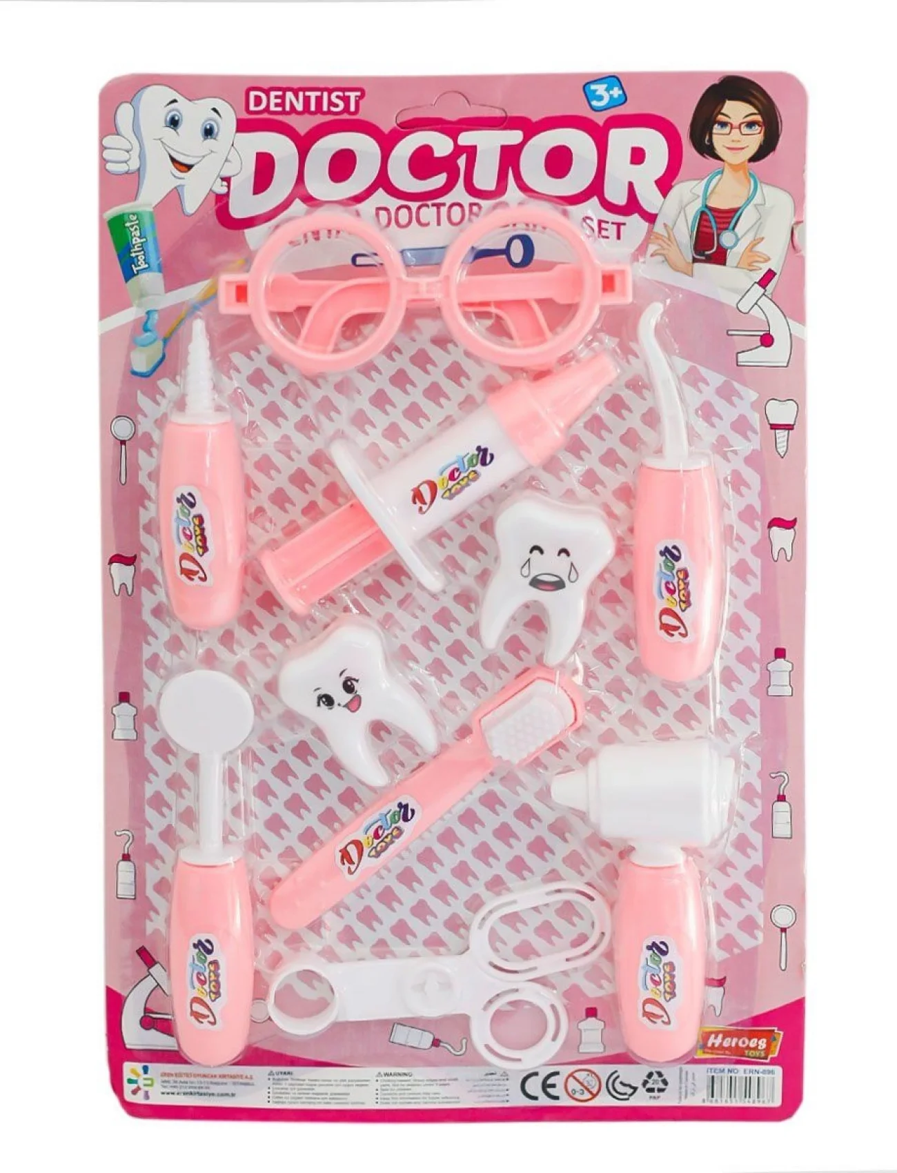 ERN-896 HEROES TOYS KARTELALI KIZ DİŞÇİ SETİ