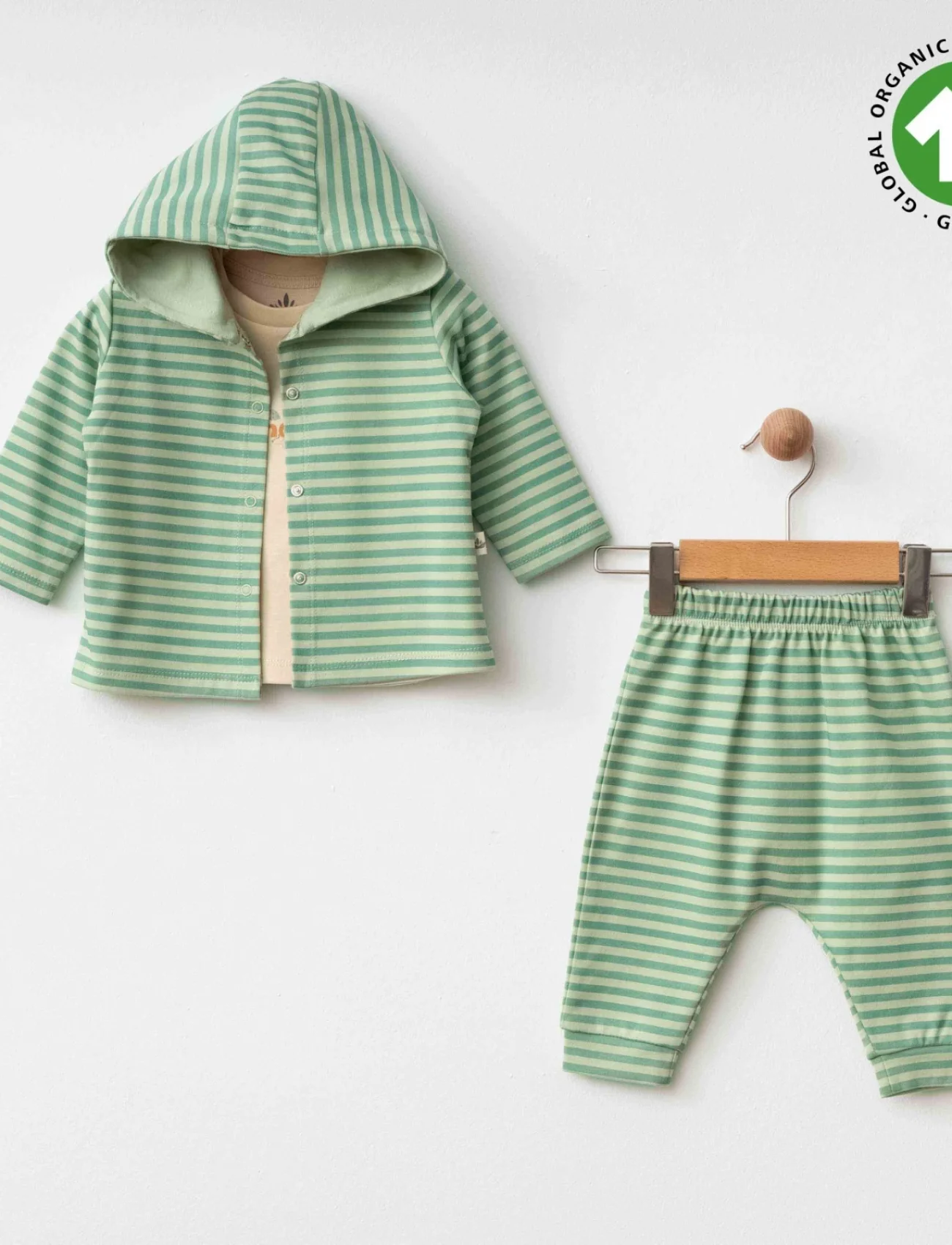 Eslenza Baby Organik 3lü Çizgi Takım 0046 Yeşil