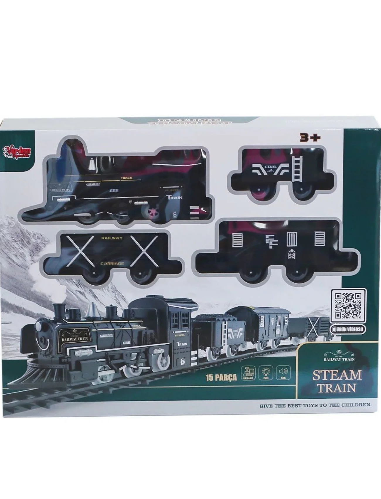FF-1603C-4C Sesli ve Işıklı Buharlı Tren Oyun Seti -Vardem Oyuncak