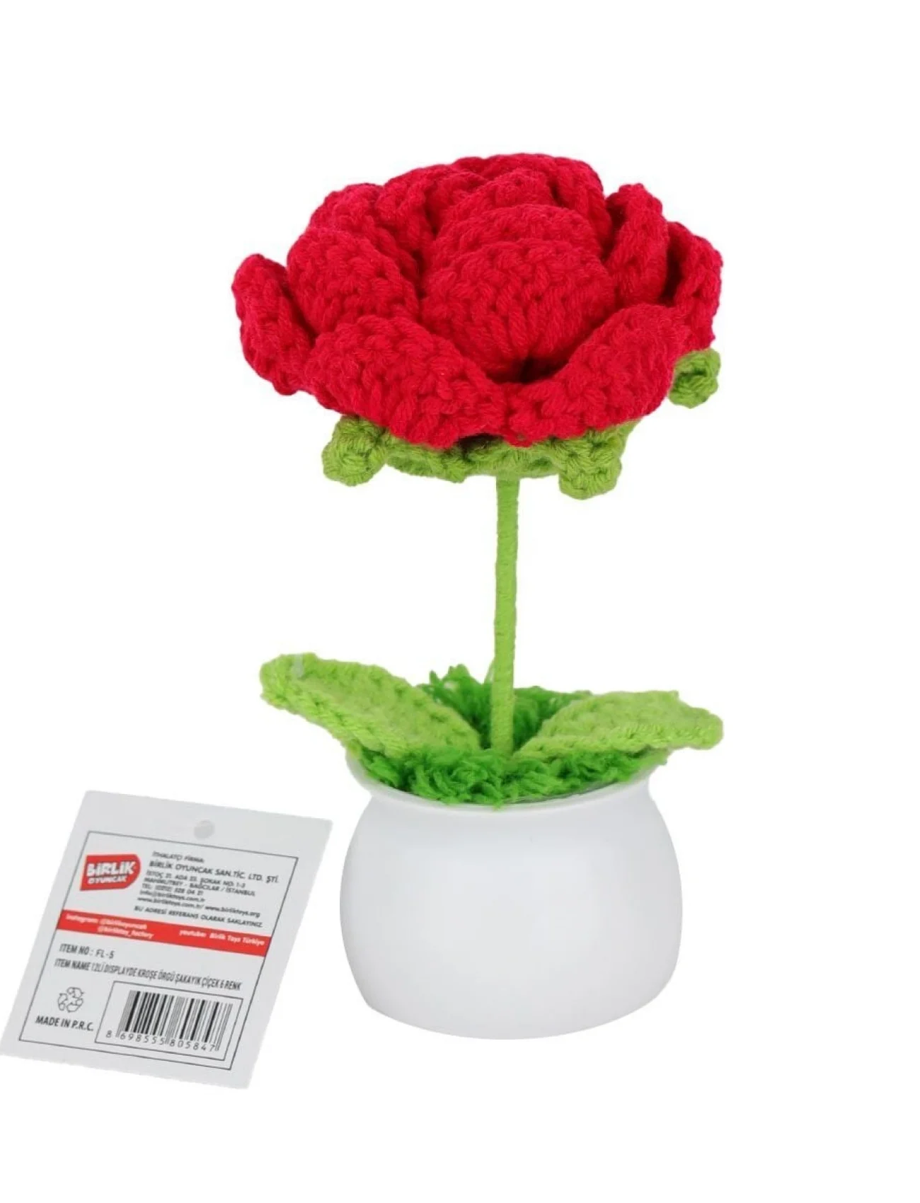 FL-5 Kroşe Örgü Şakayık Çiçek -Birliktoys