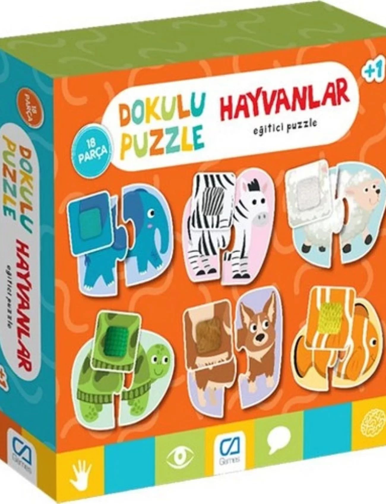 Games Hayvanlar Dokulu Eğitici Puzzle 18 Parça 5126