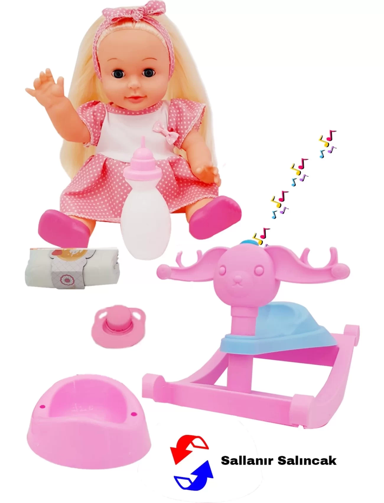 Global Toys Panda Salıncaklı Altını Islatan Bebek Türkçe Masal Anlatır
