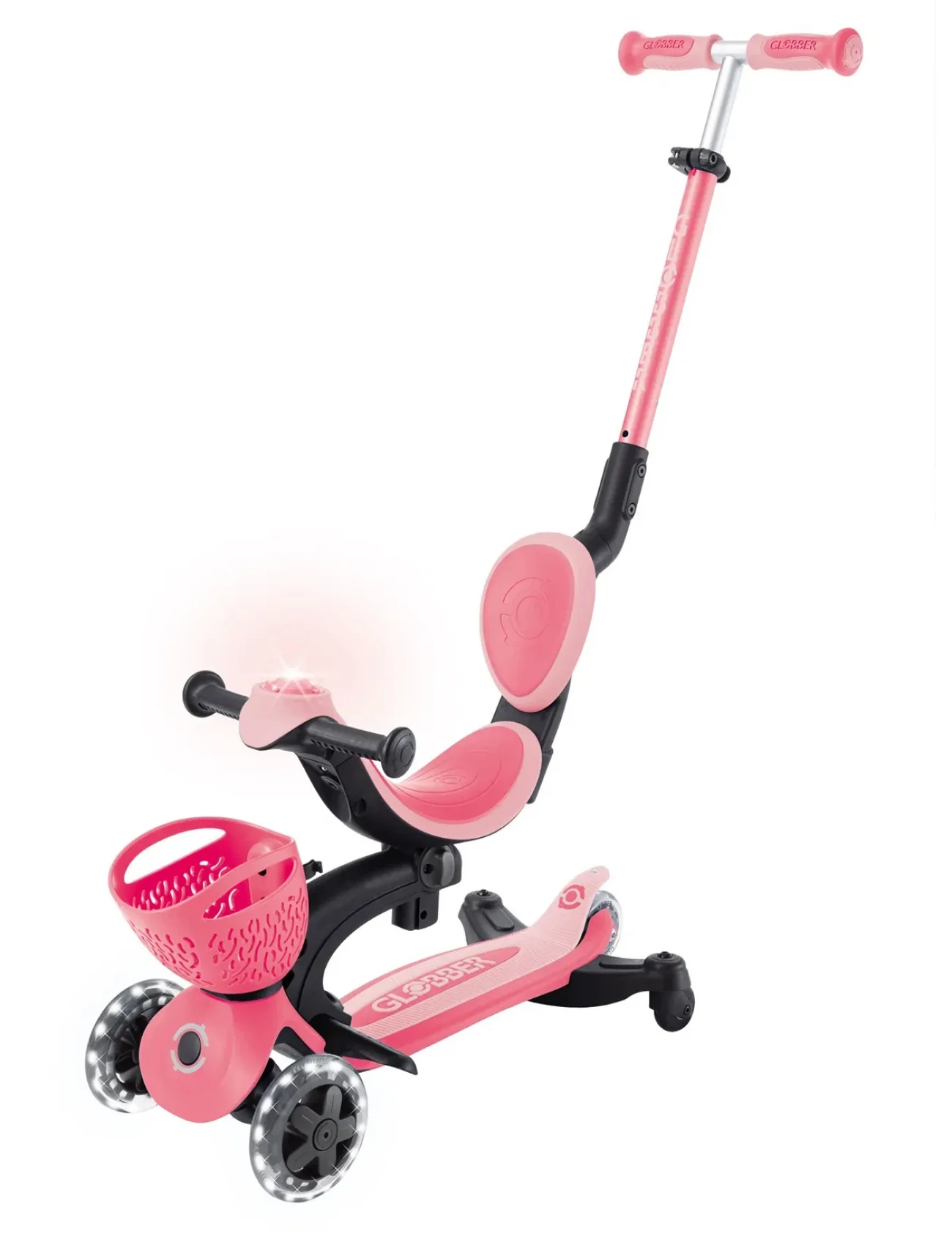 Globber Go Up Baby 360 Scooter (ışıklı) Koyu Pastel Pembe