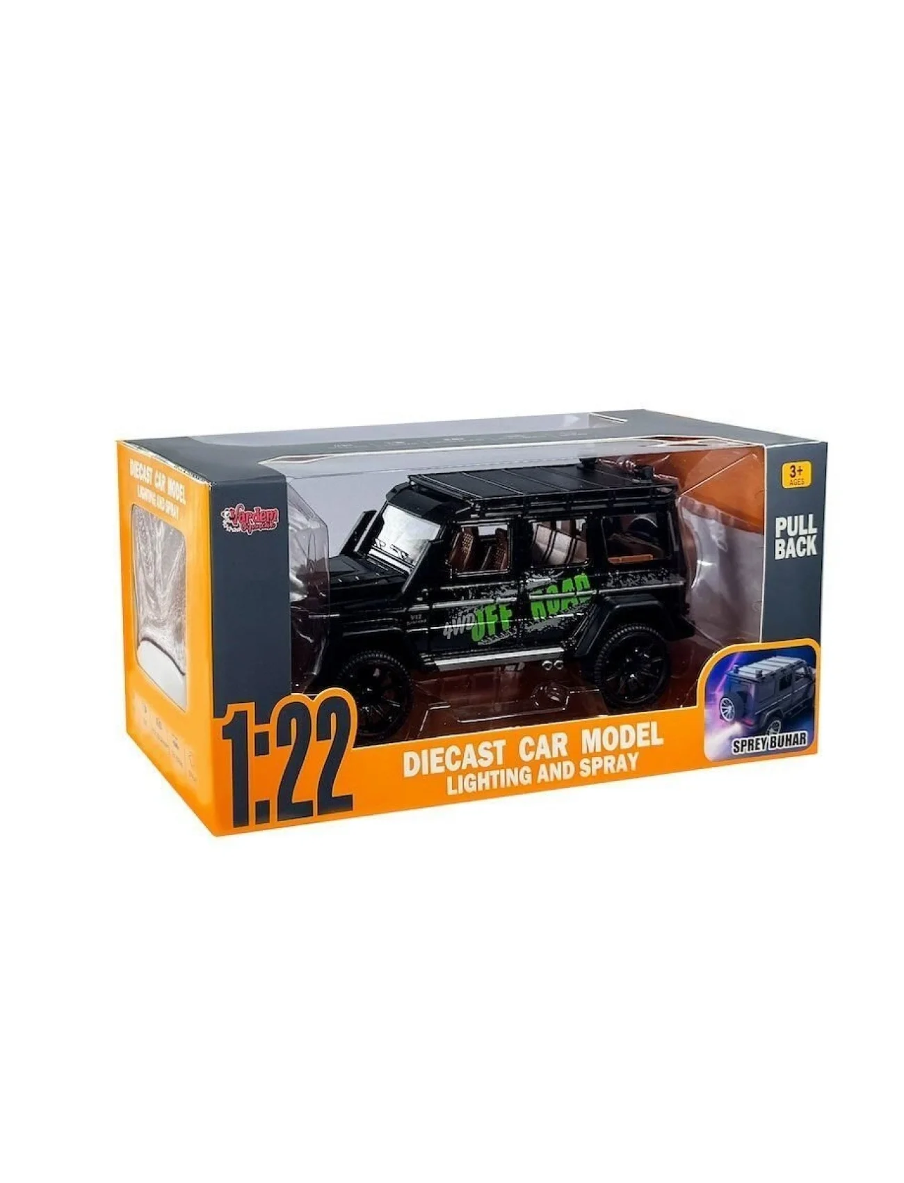 HCL-801P Çek Bırak 1:22 Sesli ve Işıklı Buhar Çıkartan Metal Jeep -Vardem