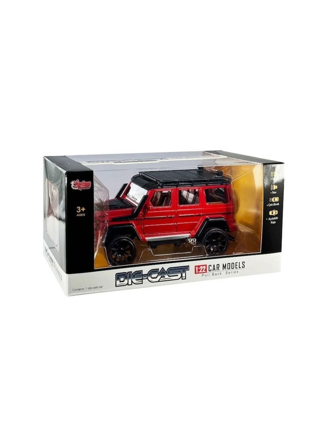 HCL-901 Çek Bırak 1:22 Sesli Ve Işıklı Metal Jeep -Vardem