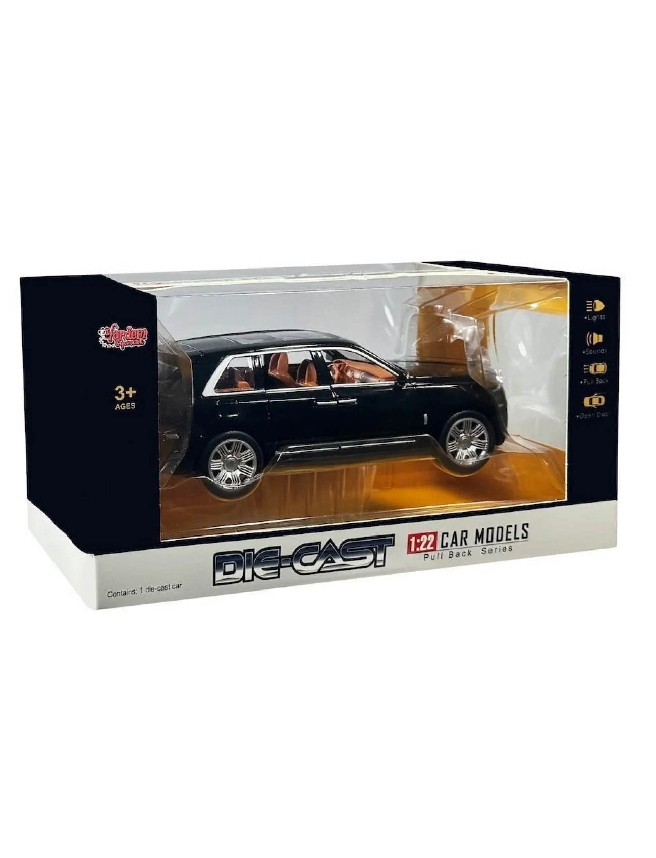 HCL-906 Çek Bırak 1:22 Sesli Ve Işıklı Sanruflu RR Metal Araba -Vardem Oyuncak