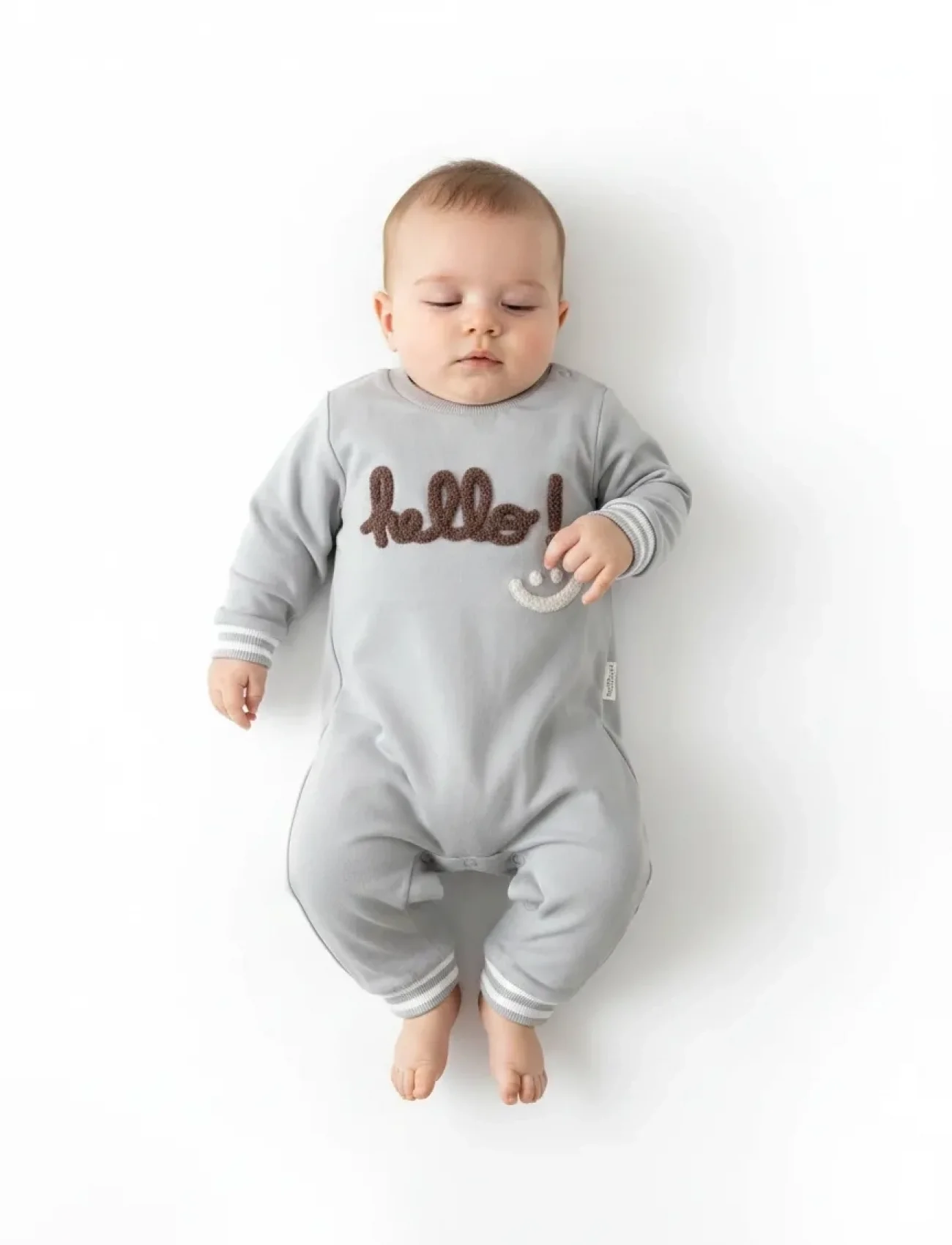 Hello Nakışlı % 100 Pamuk Erkek Bebek Tulum