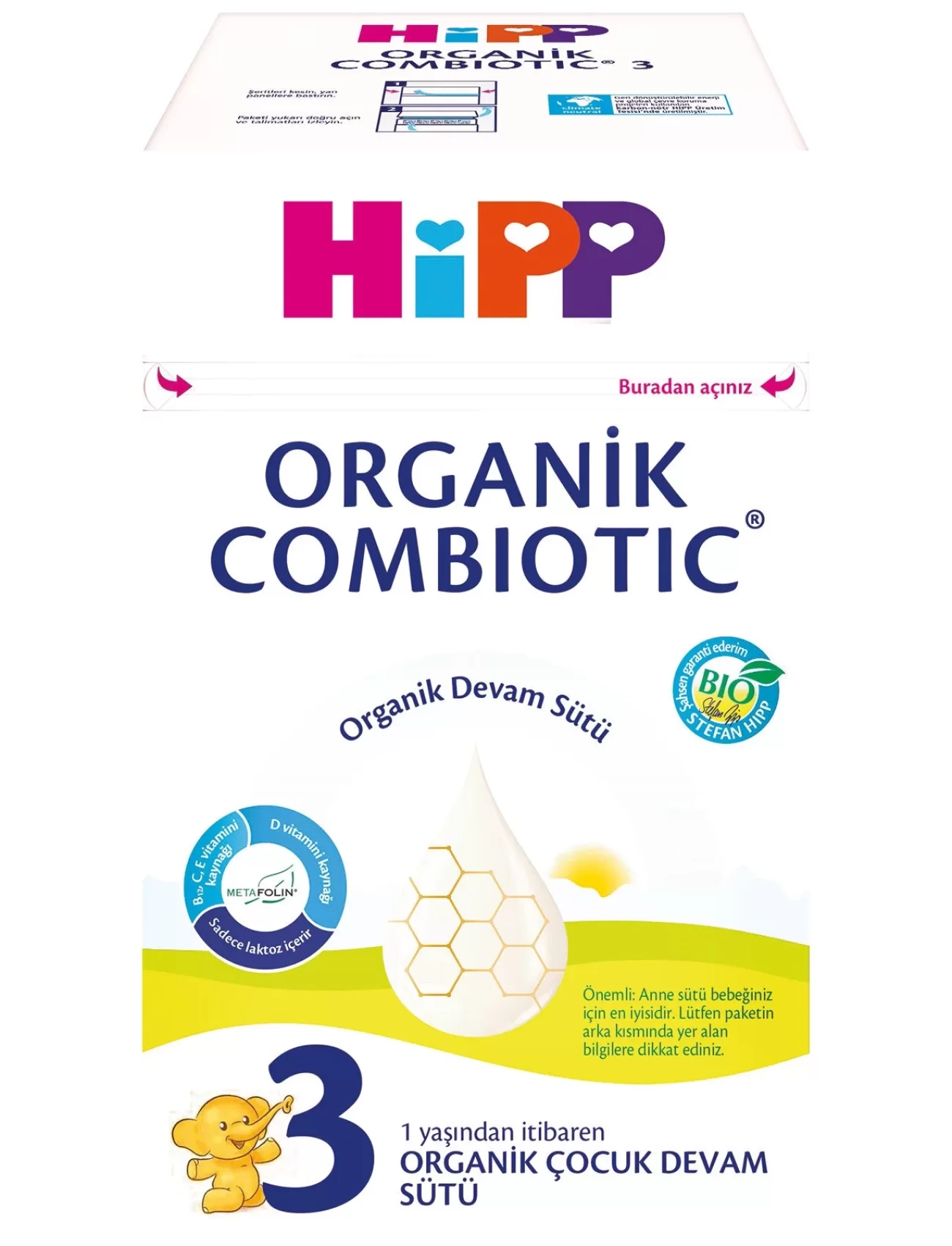 Hipp 3 Organik Combiotic Bebek Sütü 600 Gr