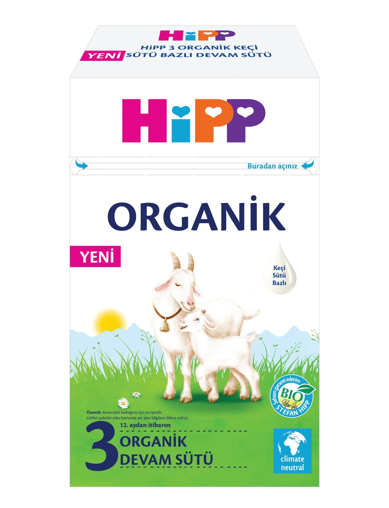 Hipp 3 Organik Keçisütü Bazlı Bebek Devam Sütü 400 Gr