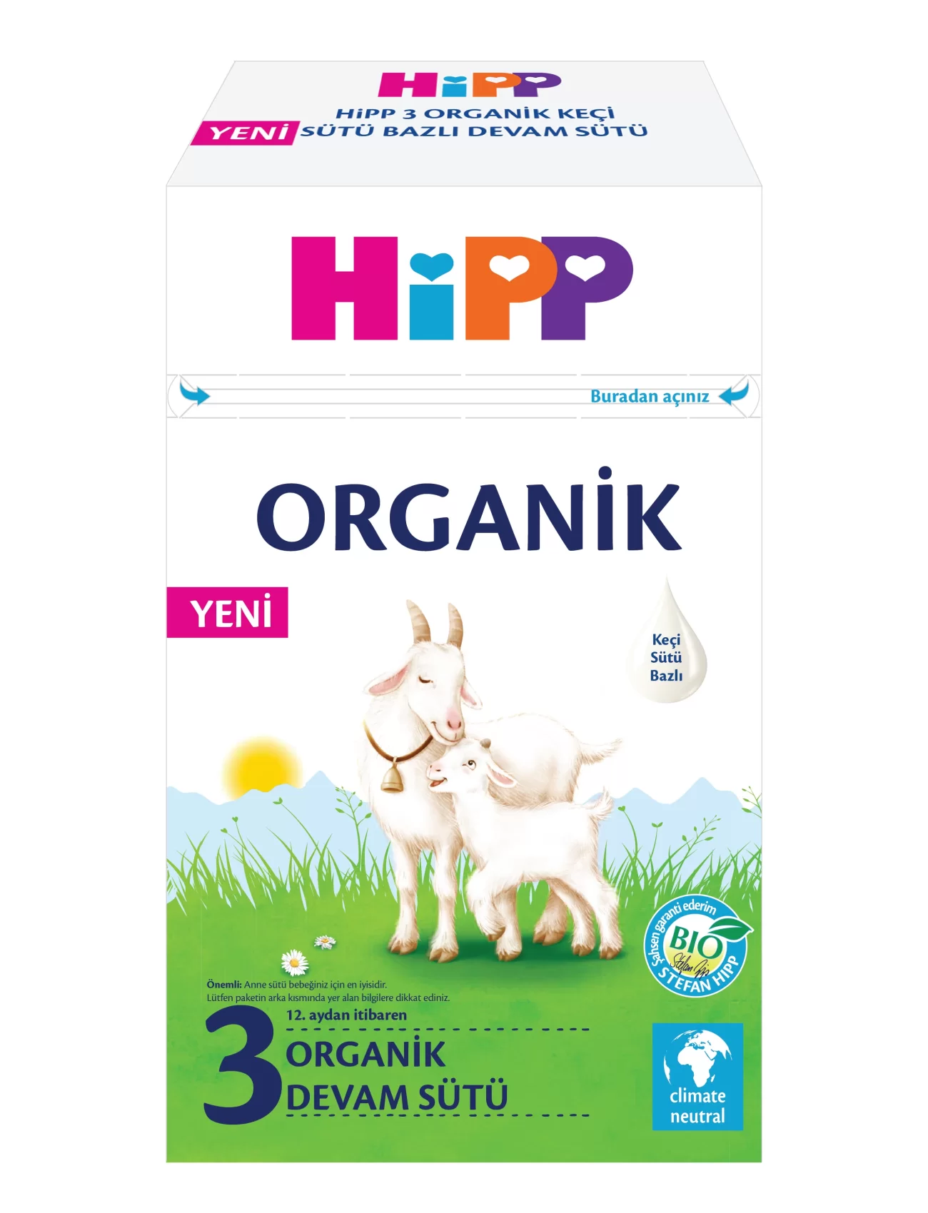 Hipp 3 Organik Keçisütü Bazlı Bebek Devam Sütü 400 Gr