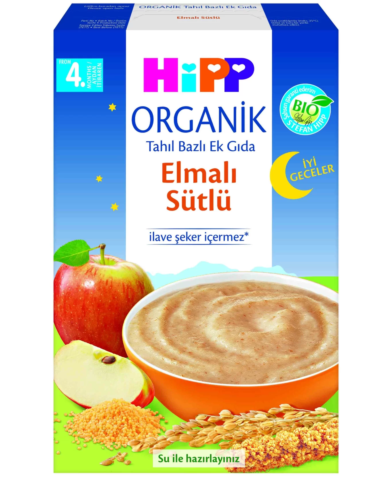 Hipp Organik İyi Geceler Elmalı Sütlü Tahıl Bazlı Ek Gıda 250 Gr