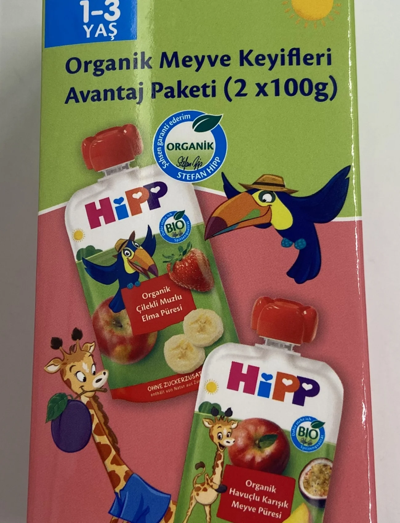 Hipp Organik Meyve Keyifleri Avantaj Paketi 2x100 Gr Pembe