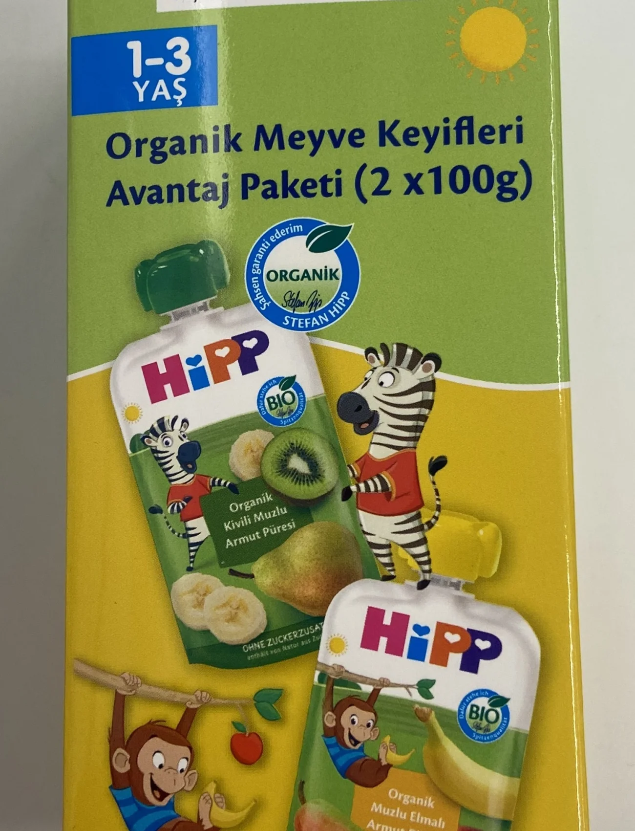 Hipp Organik Meyve Keyifleri Avantaj Paketi 2x100 Gr Sarı