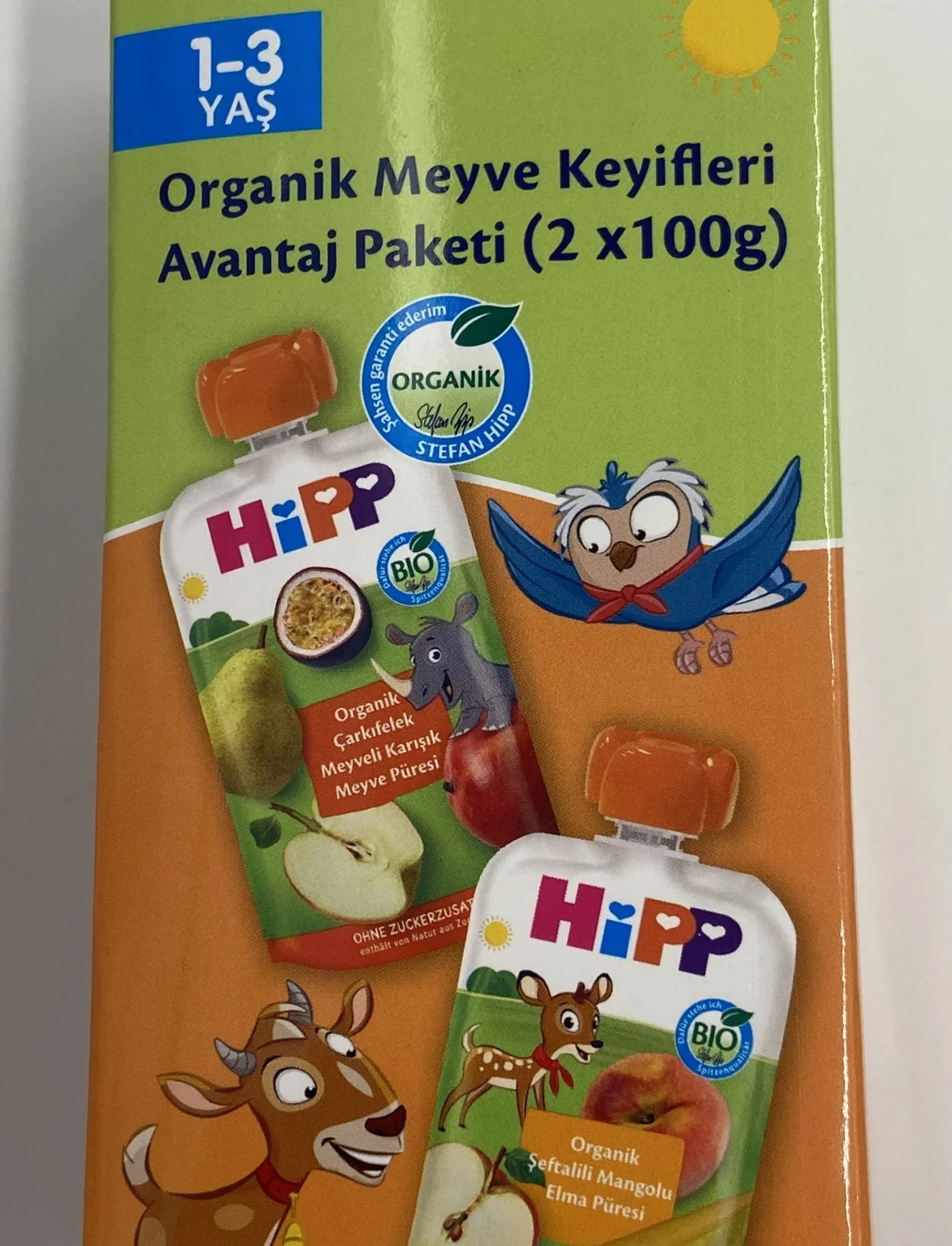 Hipp Organik Meyve Keyifleri Avantaj Paketi 2x100 Gr Turuncu