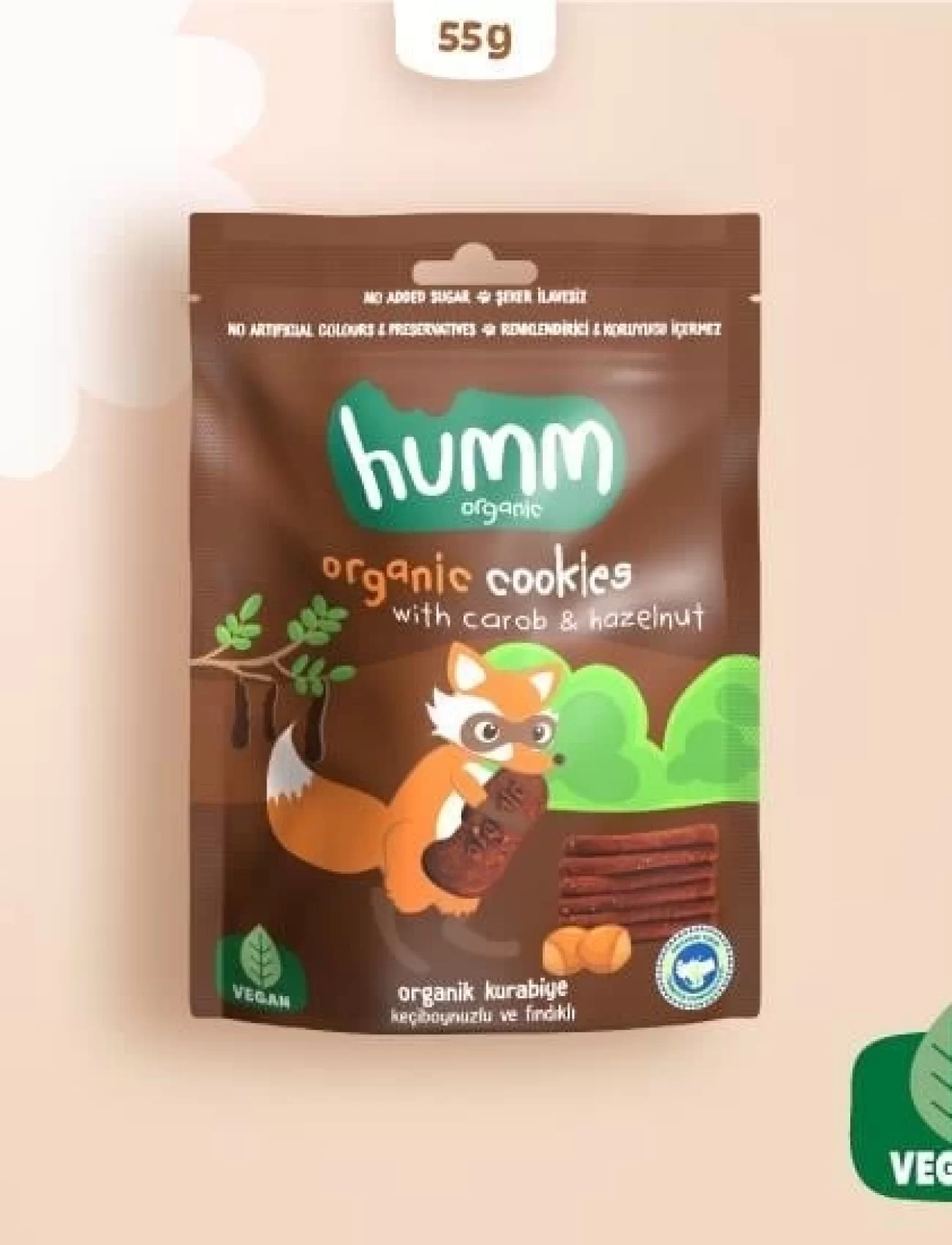 Humm Organik Keçiboynuzlu Ve Fındıklı Vegan Kurabiye 55 Gr