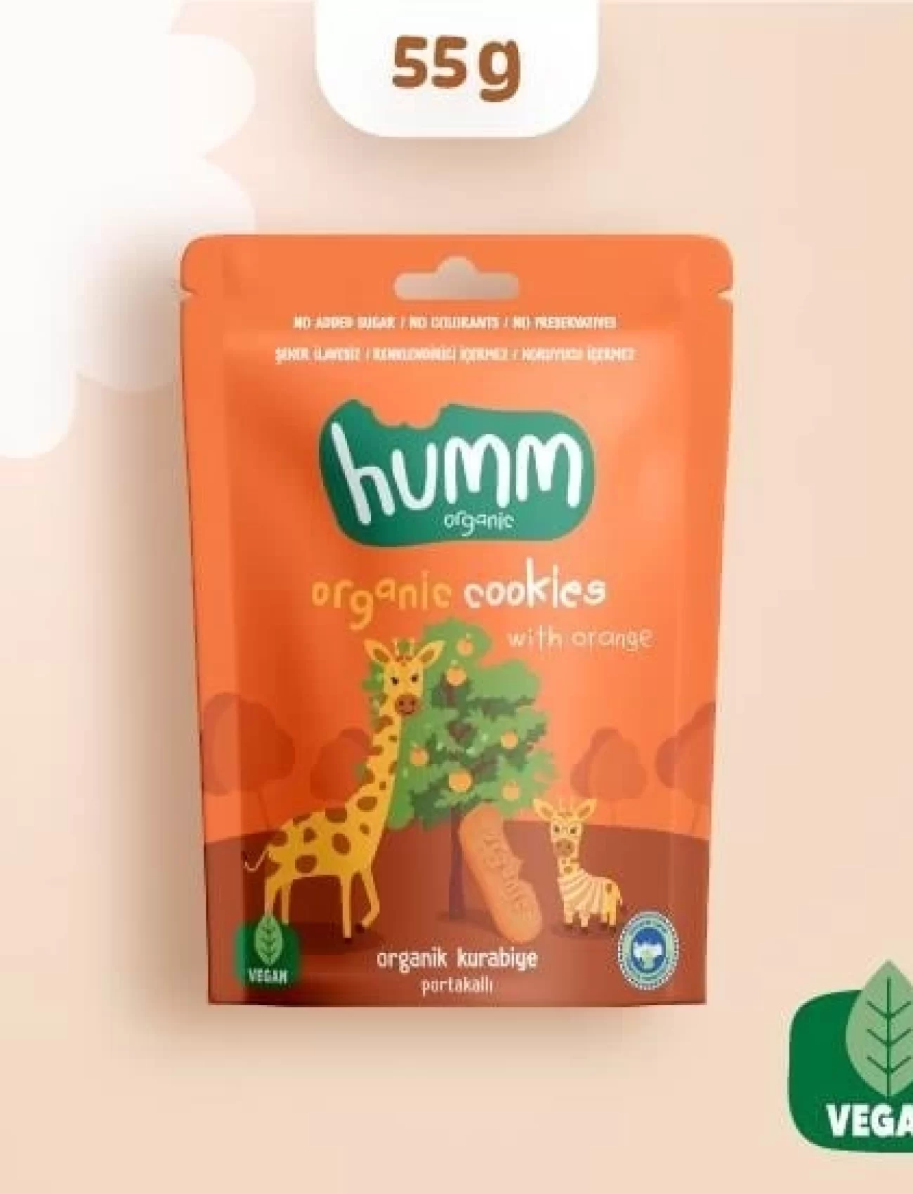 Humm Organik Vegan Portakallı Kurabiye 55 Gr