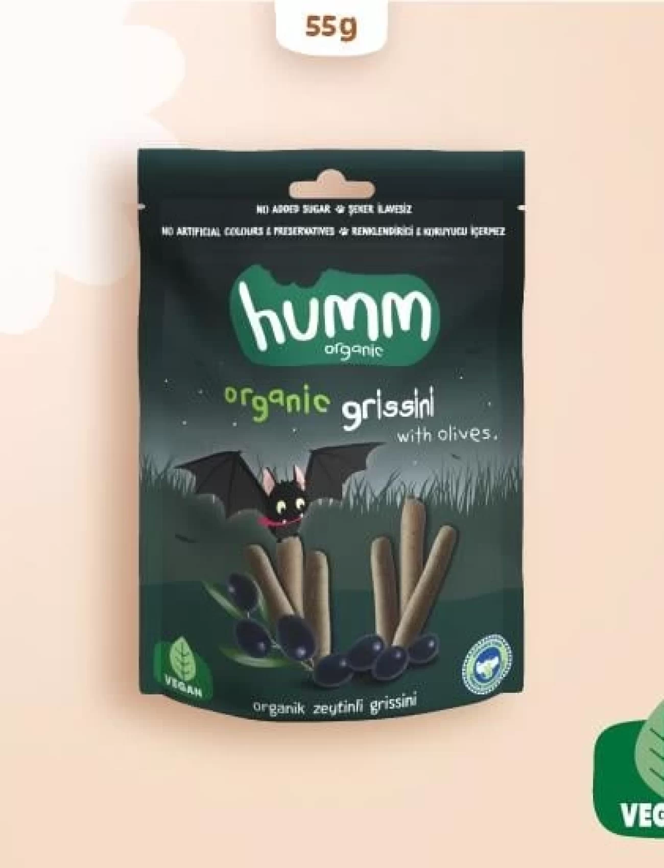 Humm Organik Vegan Zeytinli Grissini 55 Gr