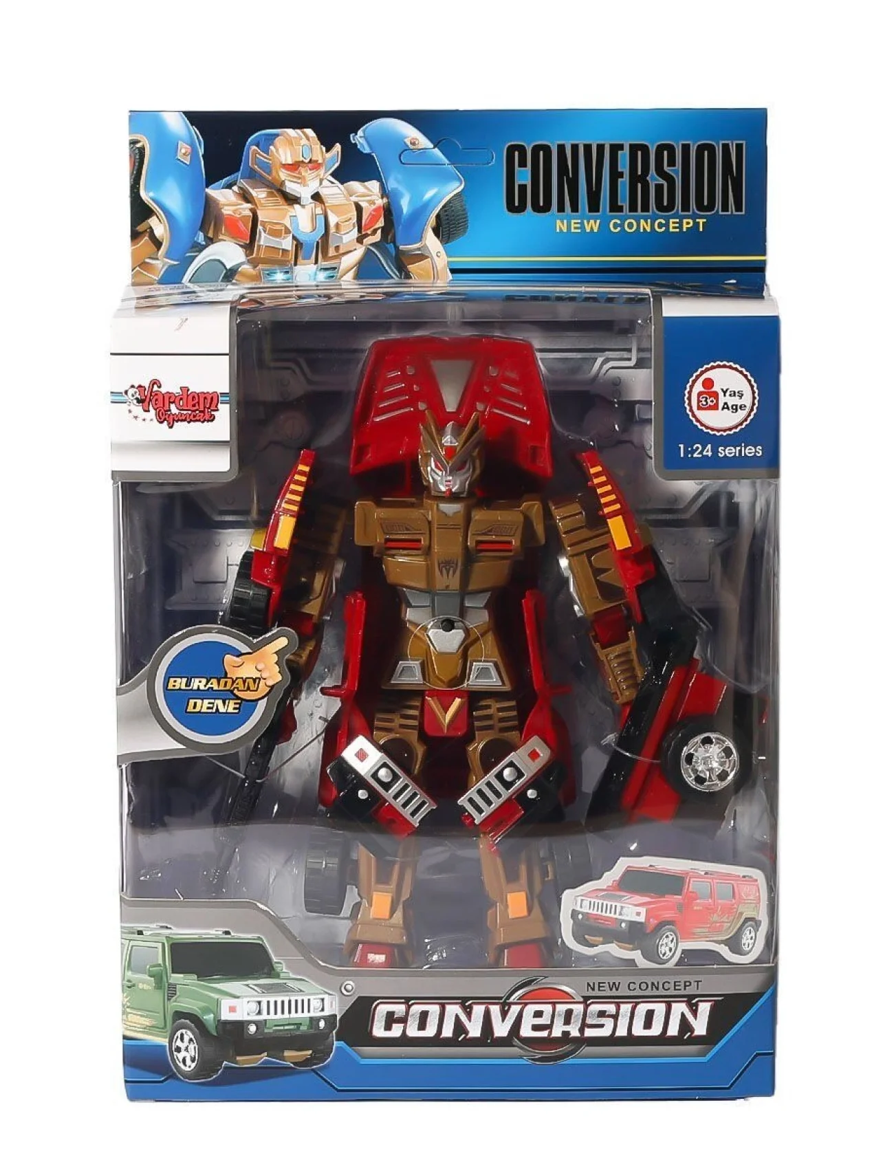 HW-899-1-2-5 Dönüşebilen Robot Jeep 1:24 -Vardem