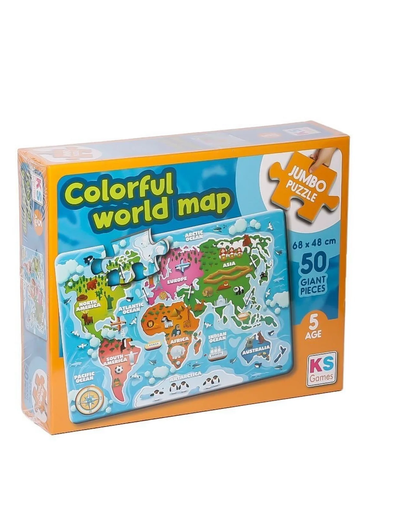 JP 31015 Colorful World Map Jumbo Puzzle 50 Parça -Ks Puzzle